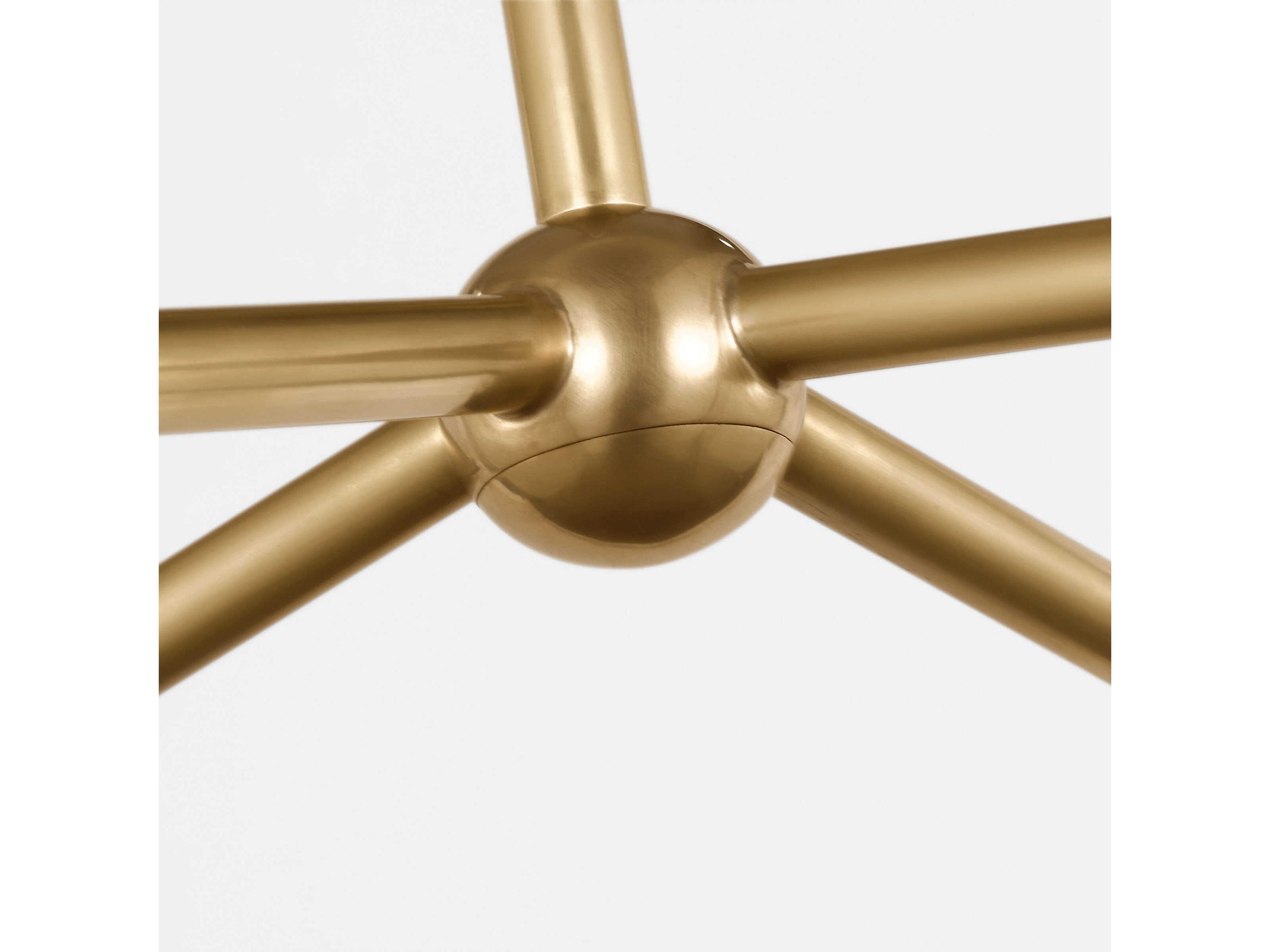 Visual Comfort Modern Poza 4-Light Brass Linear Chandelier