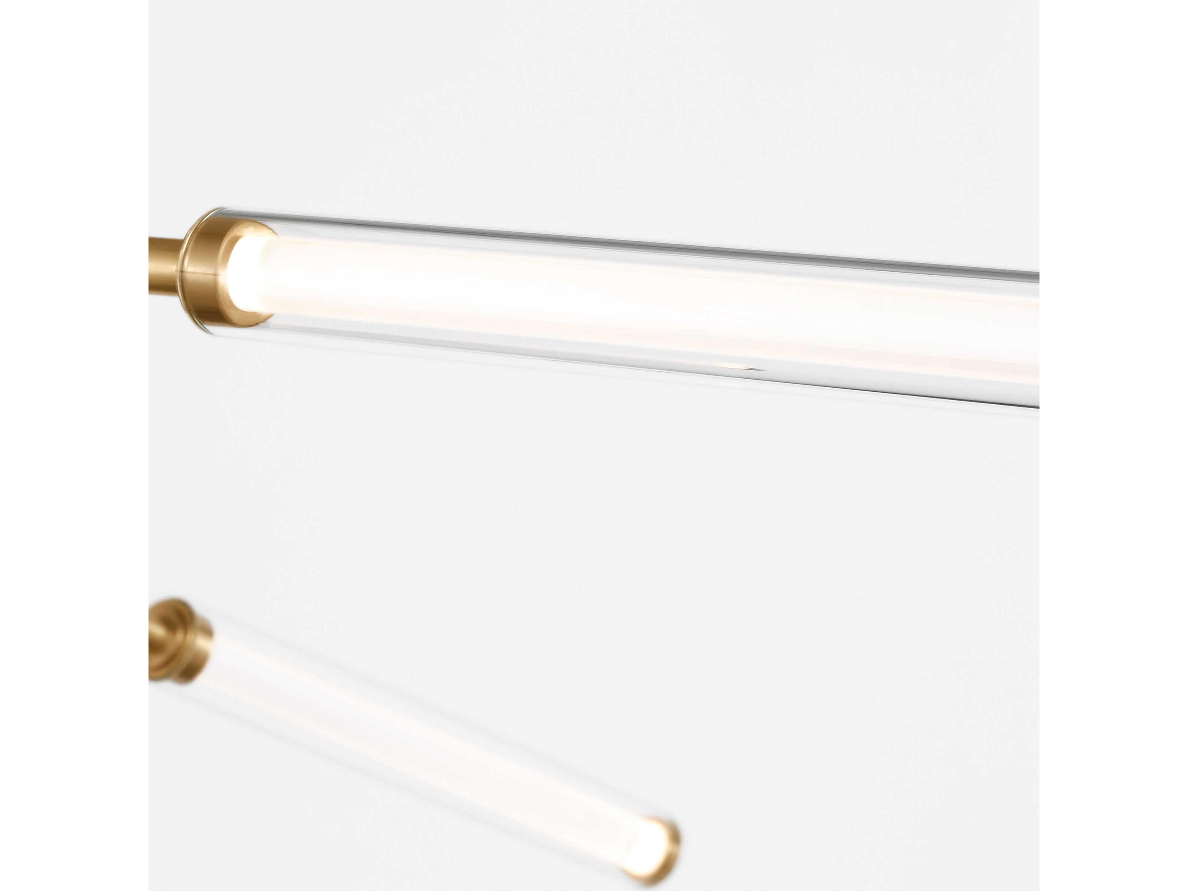 Visual Comfort Modern Poza 4-Light Brass Linear Chandelier