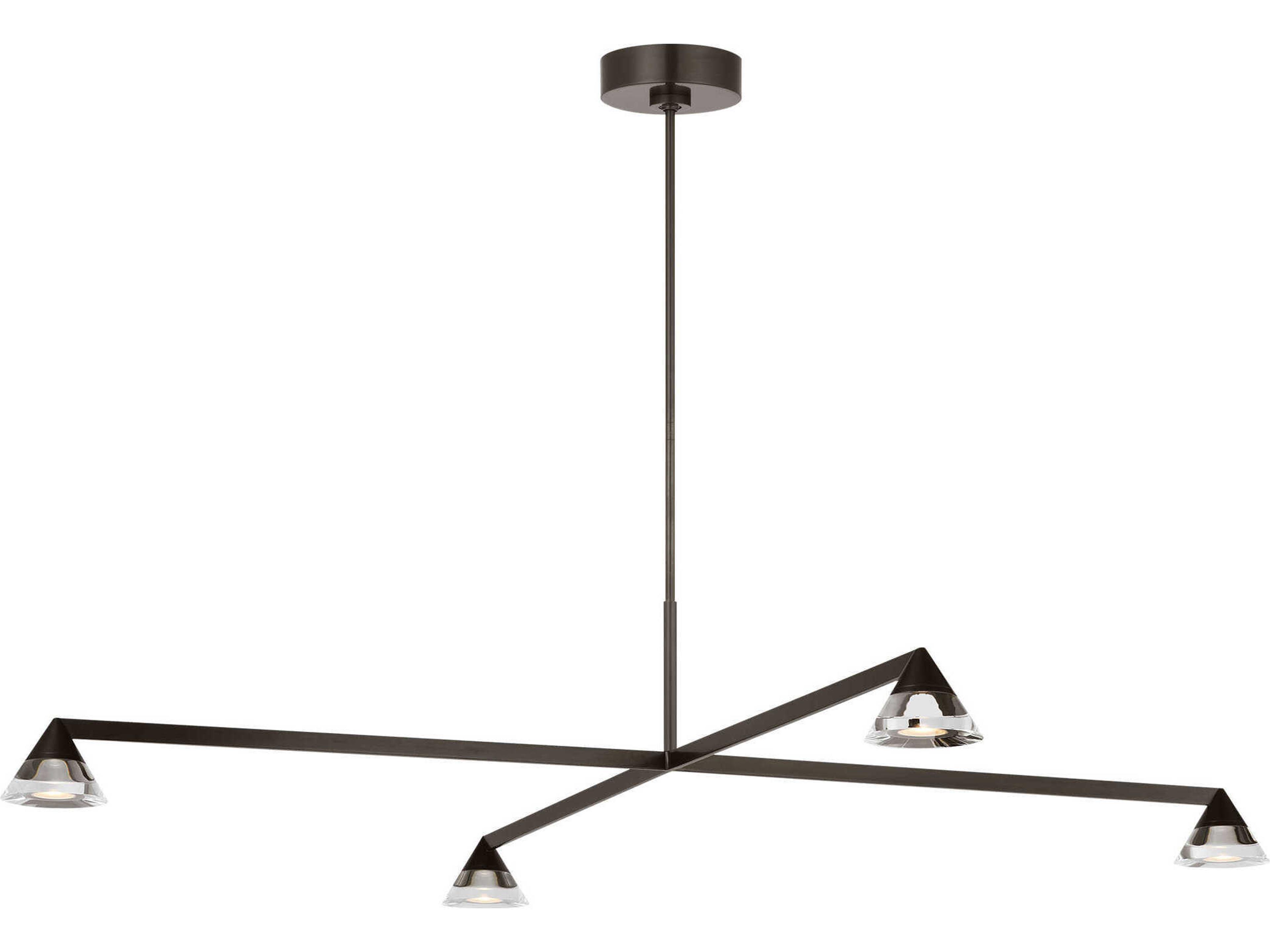 Visual Comfort Modern Midrand 4-Light Bronze Geometric Chandelier