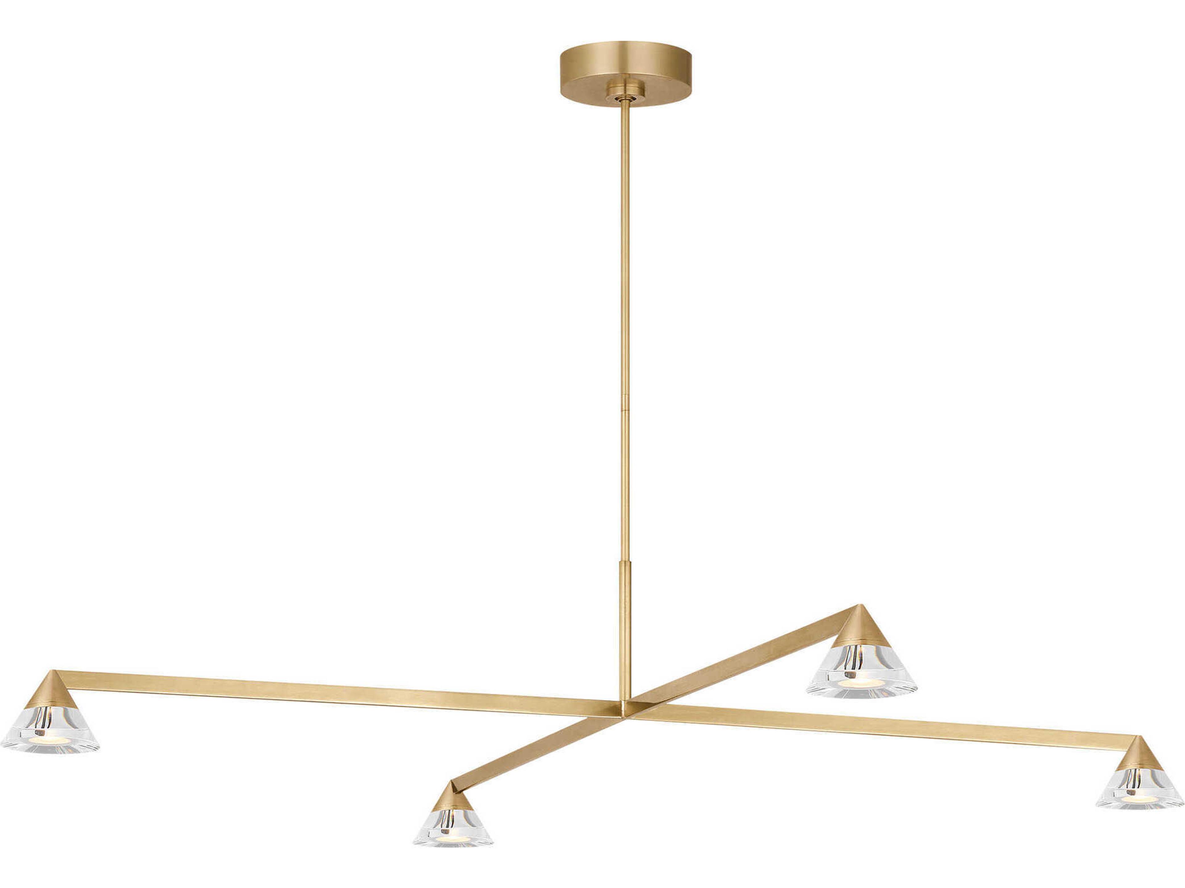 Visual Comfort Modern Midrand 4-Light Brass Geometric Chandelier