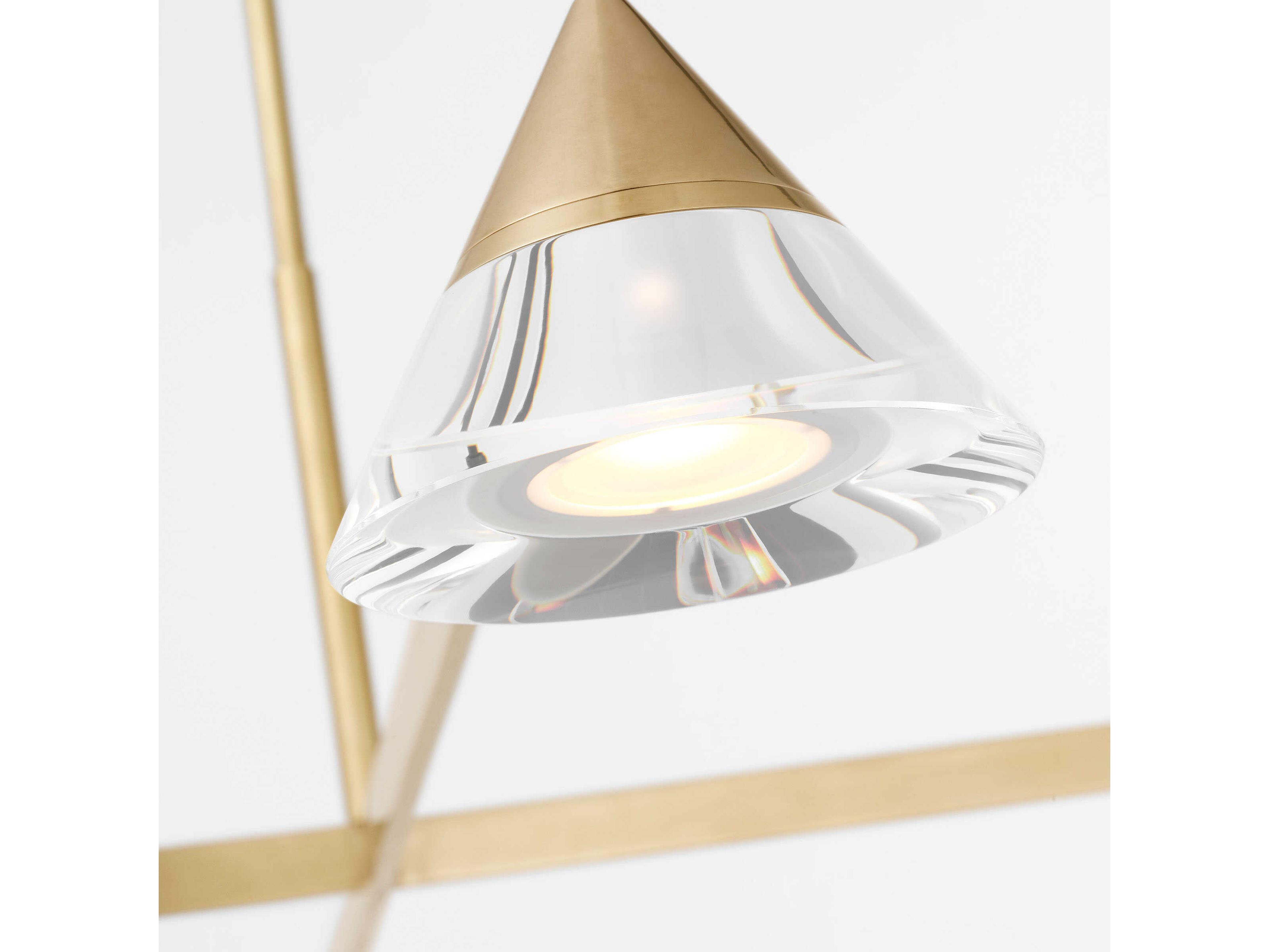 Visual Comfort Modern Midrand 4-Light Brass Geometric Chandelier