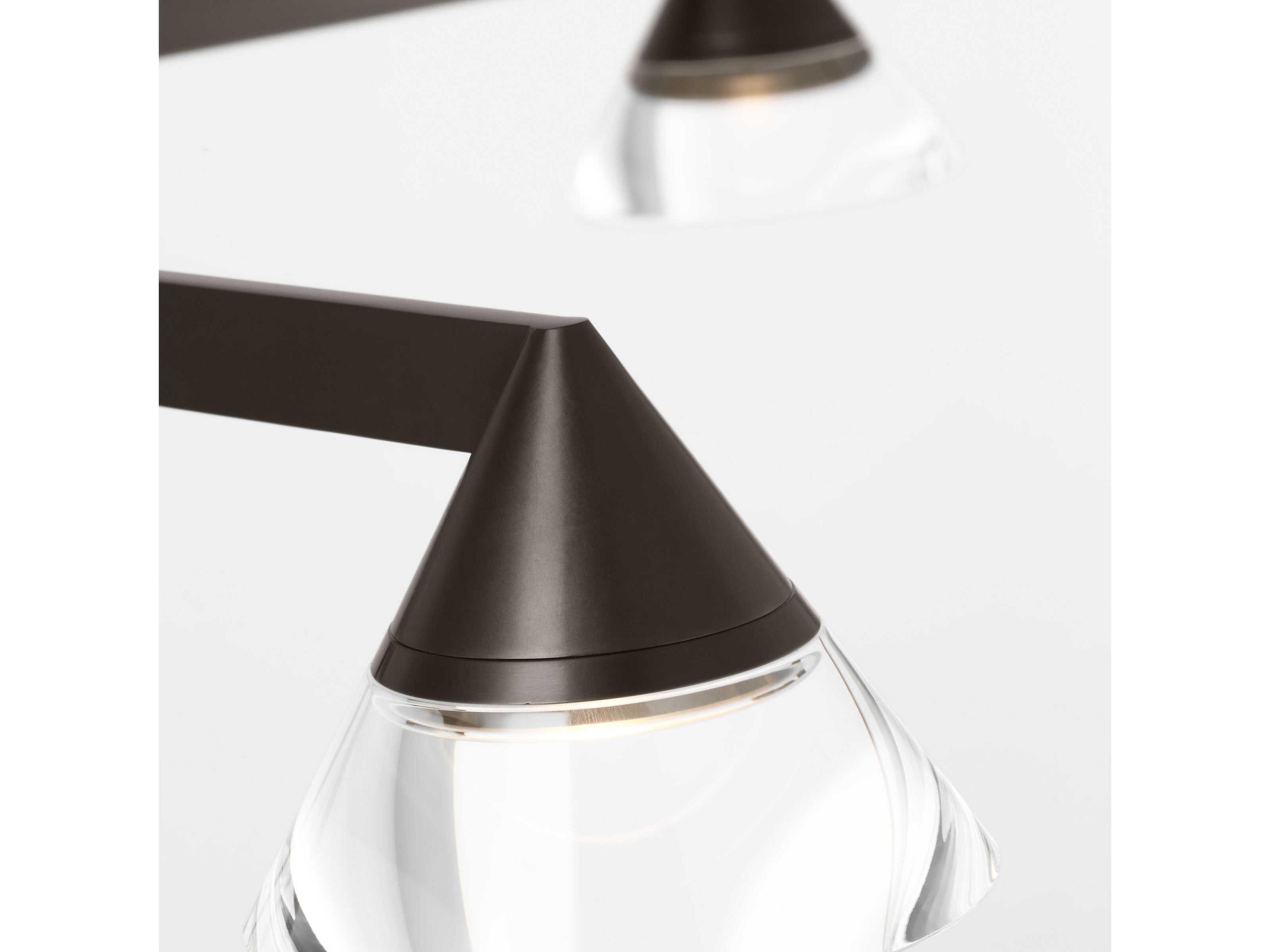 Visual Comfort Modern Midrand 4-Light Bronze Black Geometric Chandelier