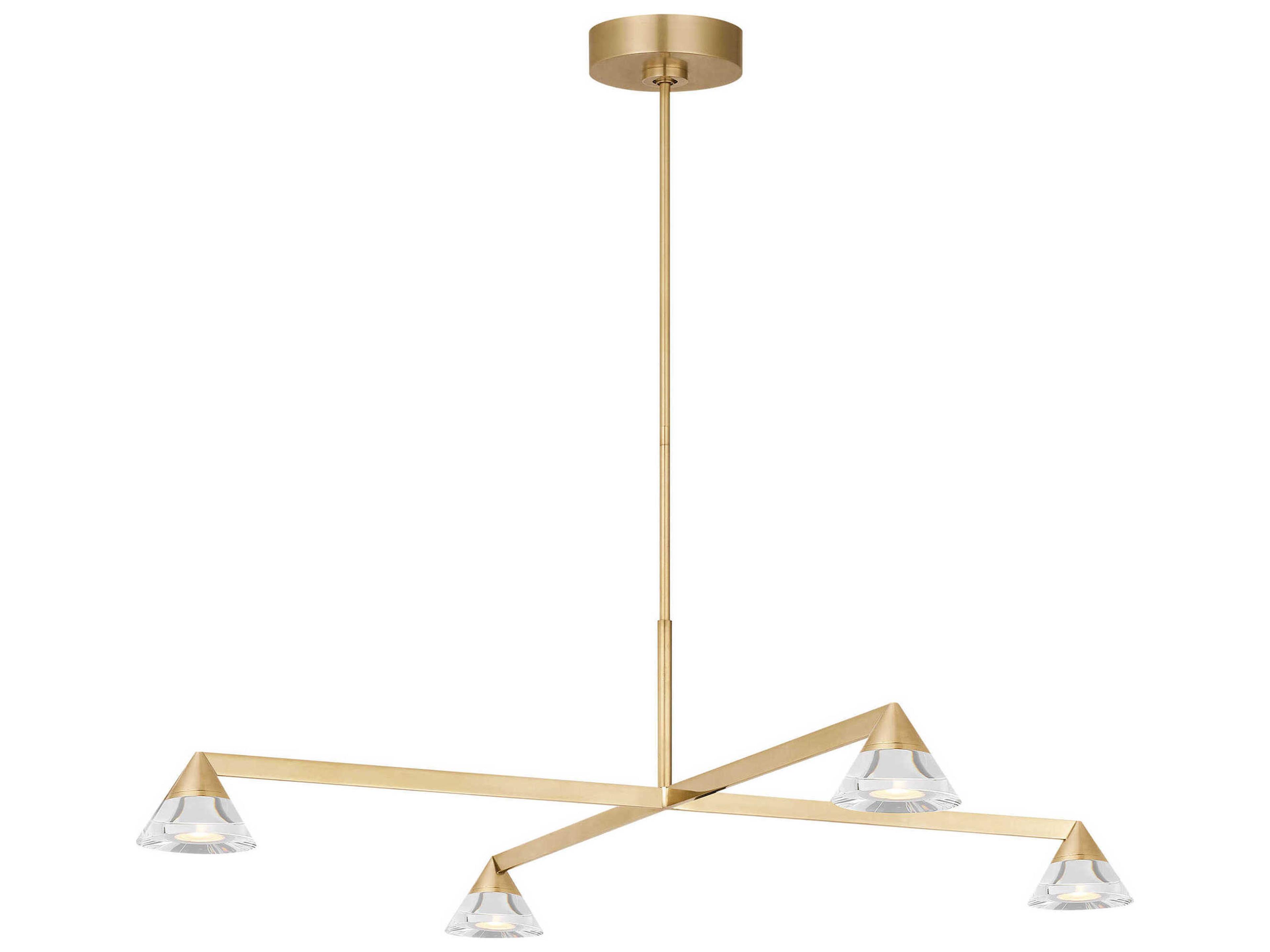 Visual Comfort Modern Midrand 4-Light Brass Geometric Chandelier