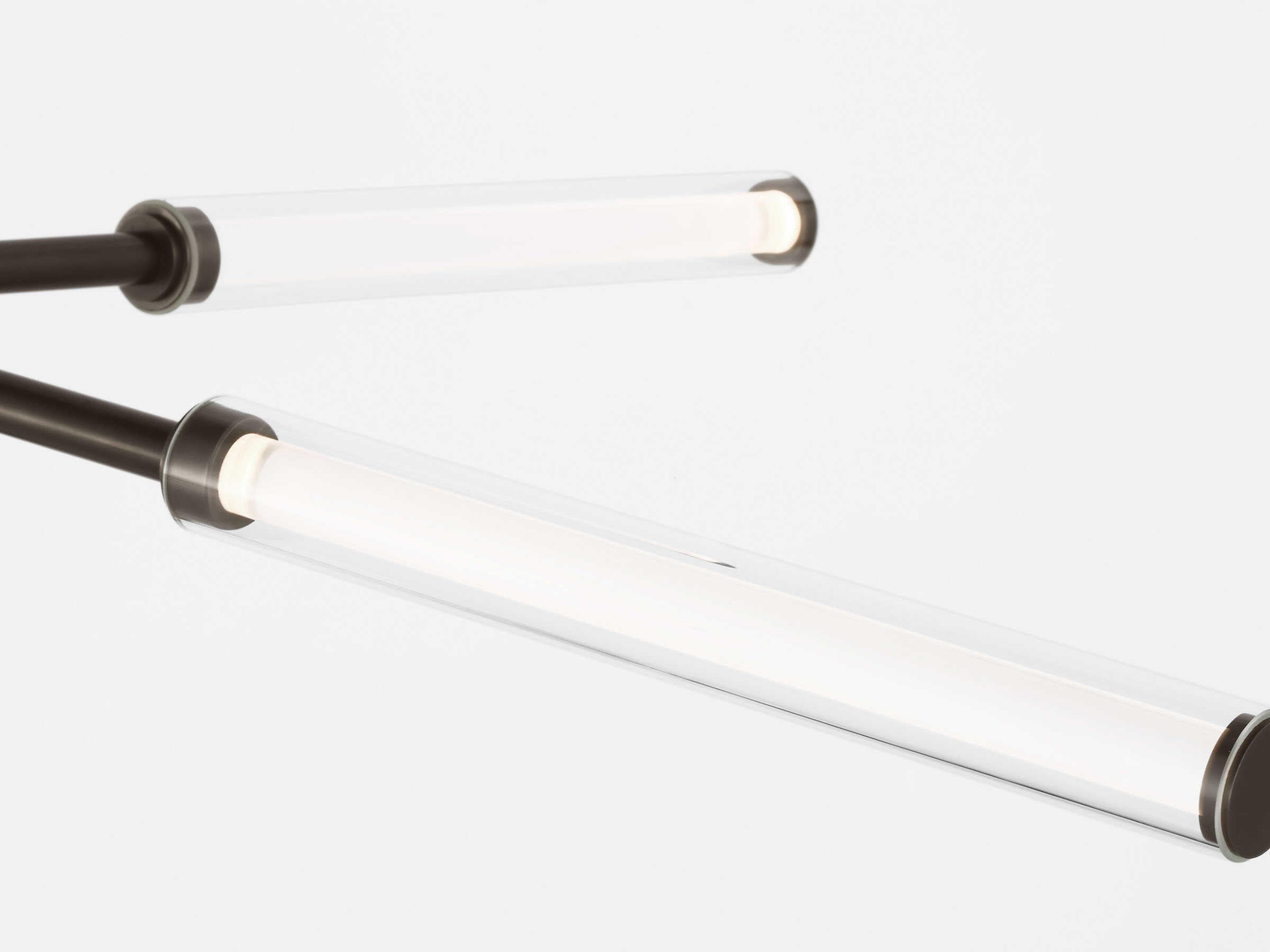 Visual Comfort Modern Poza 4-Light Bronze Linear Chandelier