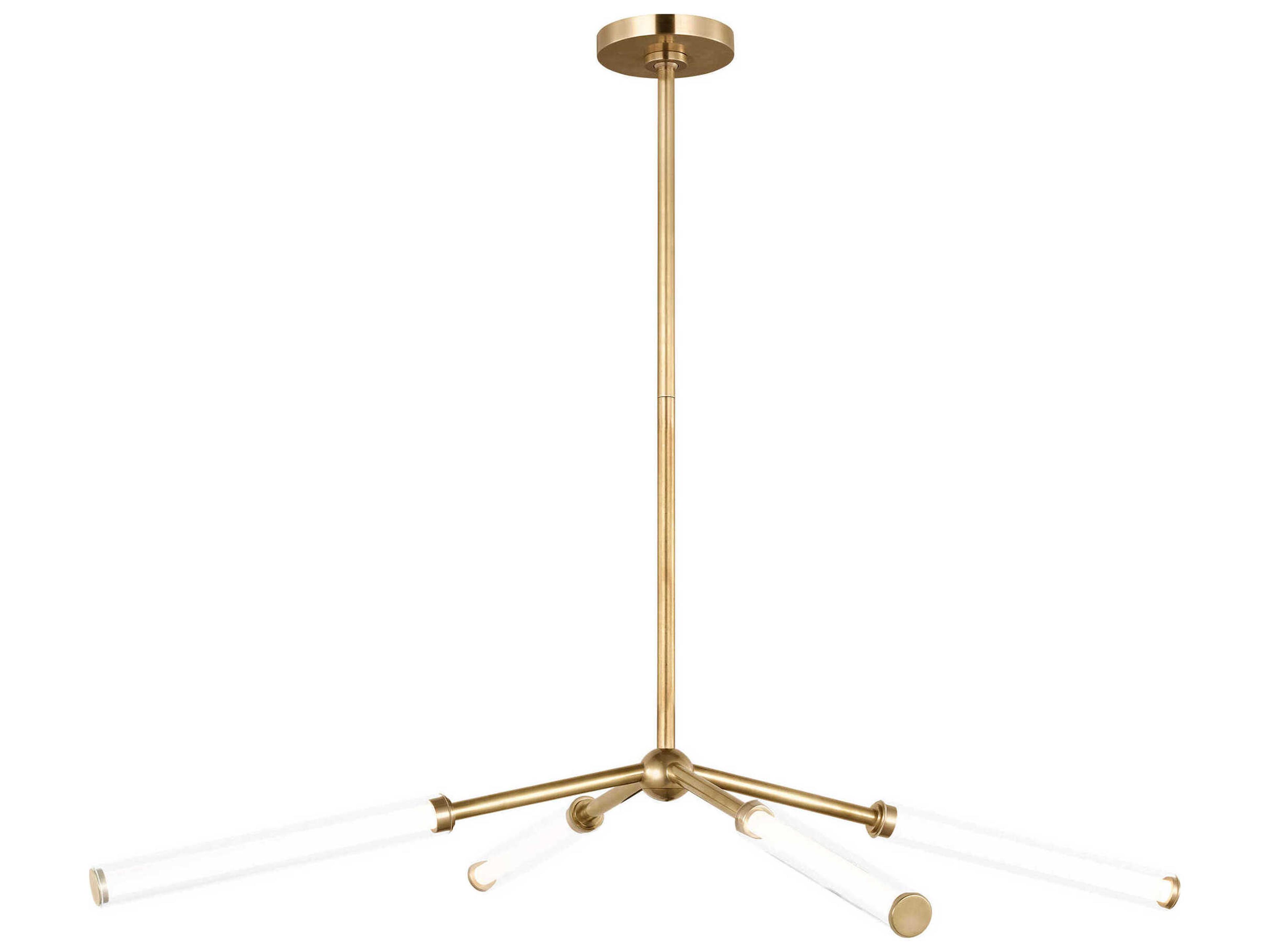 Visual Comfort Modern Poza 4-Light Brass Linear Chandelier