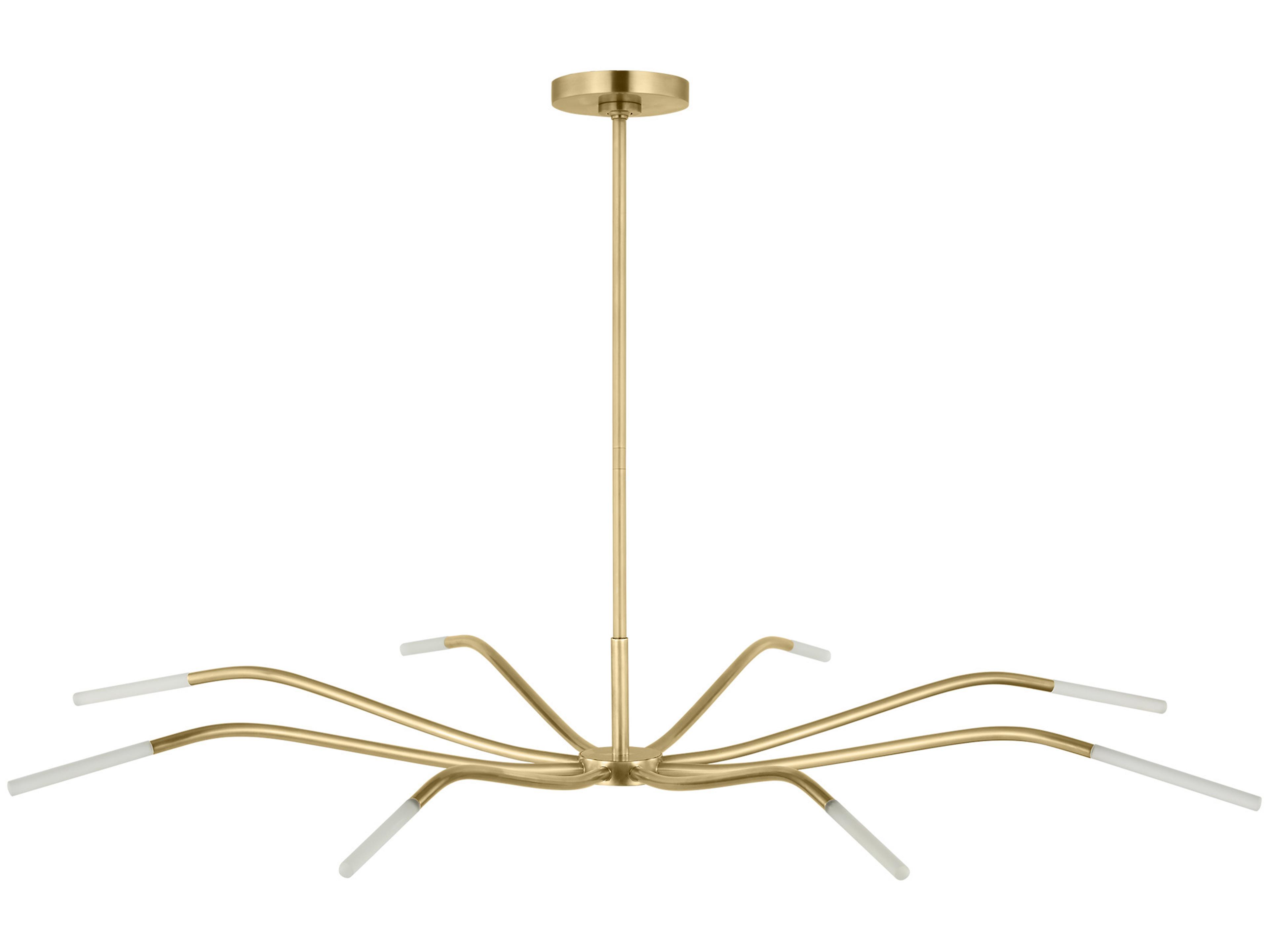 Visual Comfort Modern Lajos 8-Light Brass Linear Chandelier