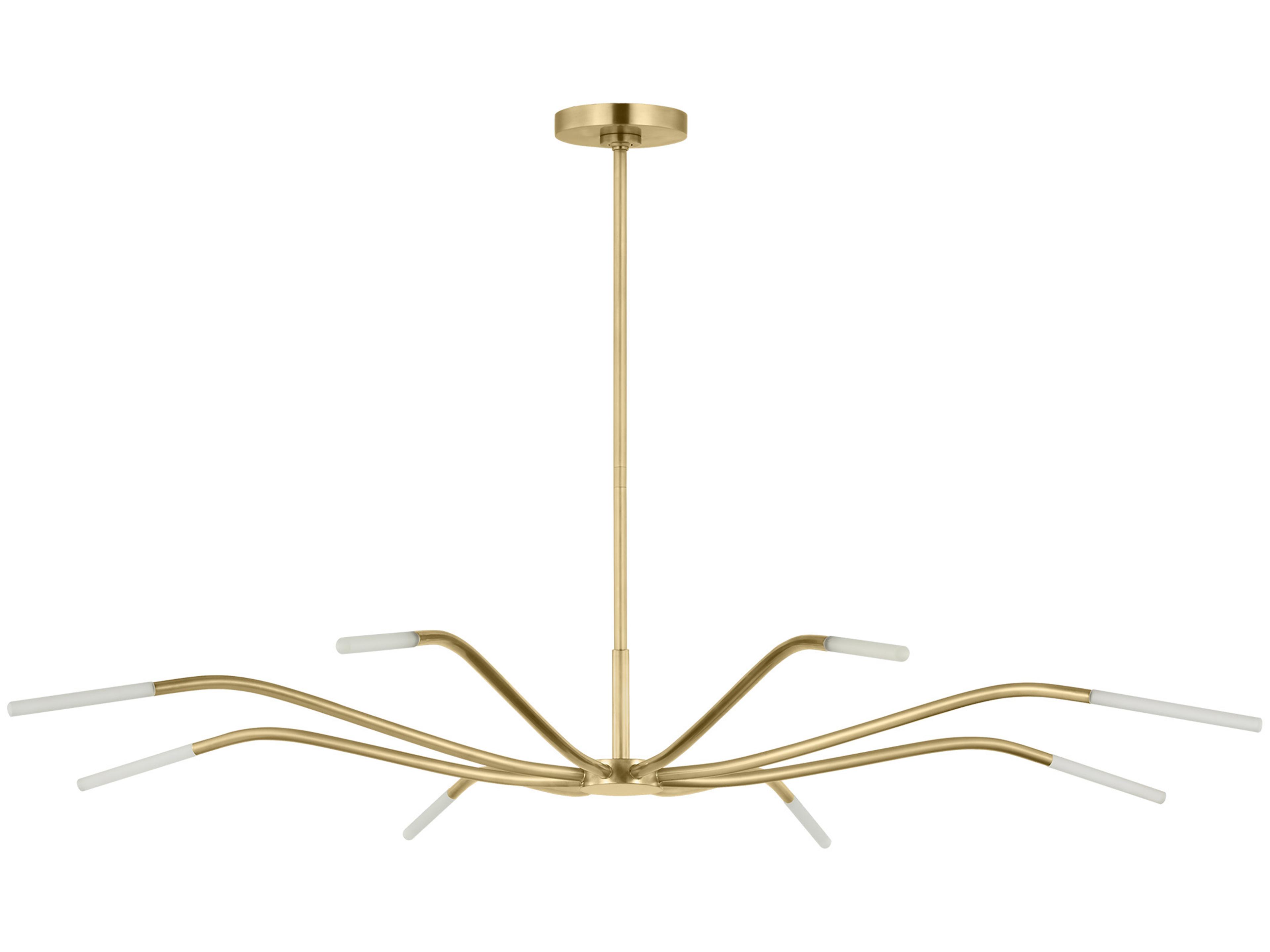 Visual Comfort Modern Lajos 8-Light Brass Linear Chandelier