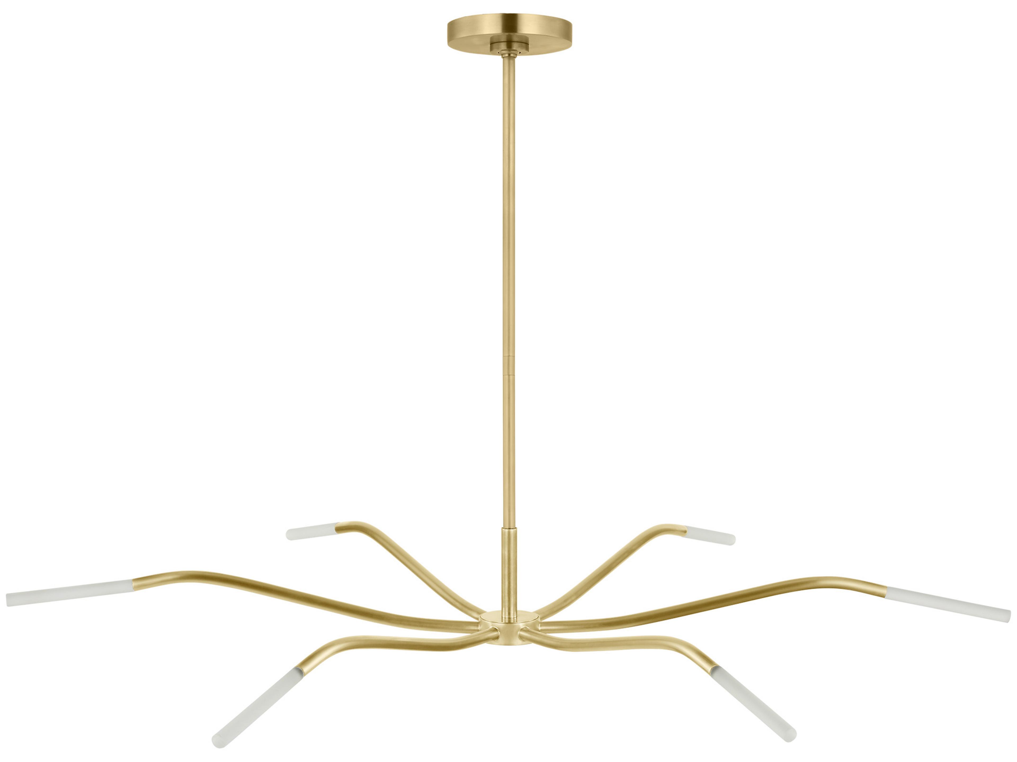 Visual Comfort Modern Lajos 6-Light Brass Linear Chandelier