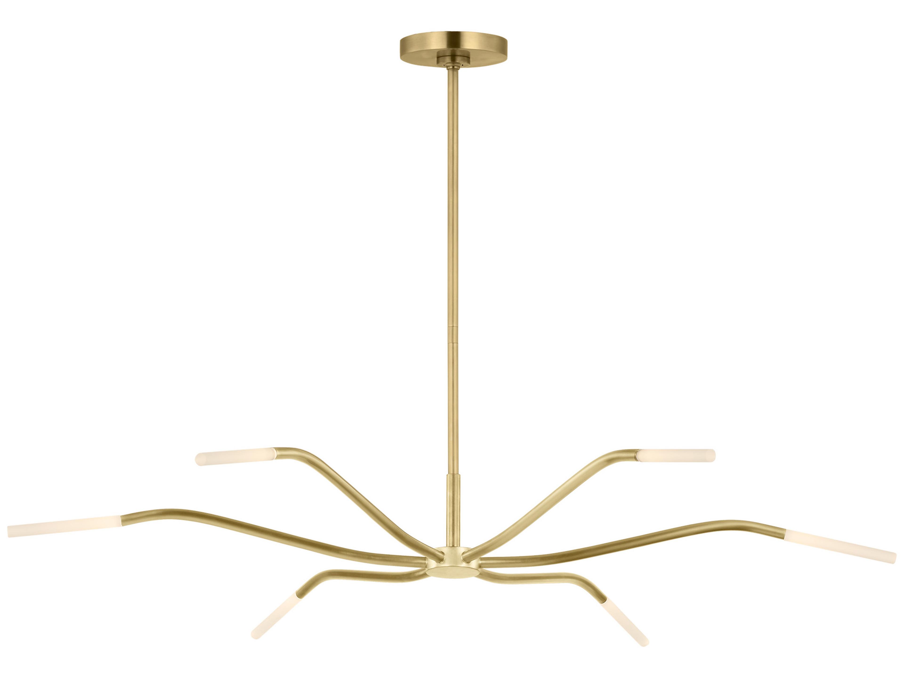Visual Comfort Modern Lajos 6-Light Brass Linear Chandelier