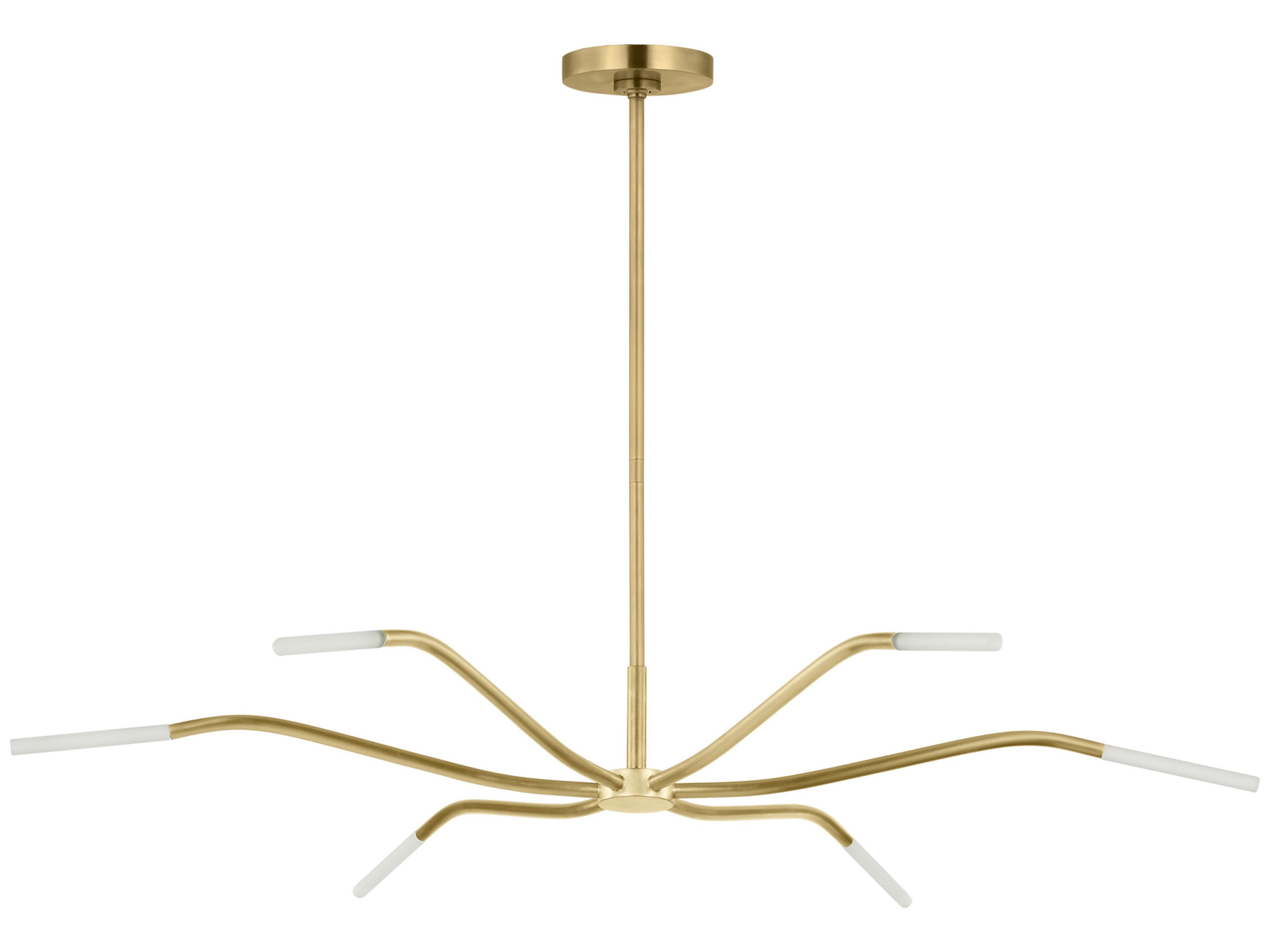 Visual Comfort Modern Lajos 6-Light Brass Linear Chandelier