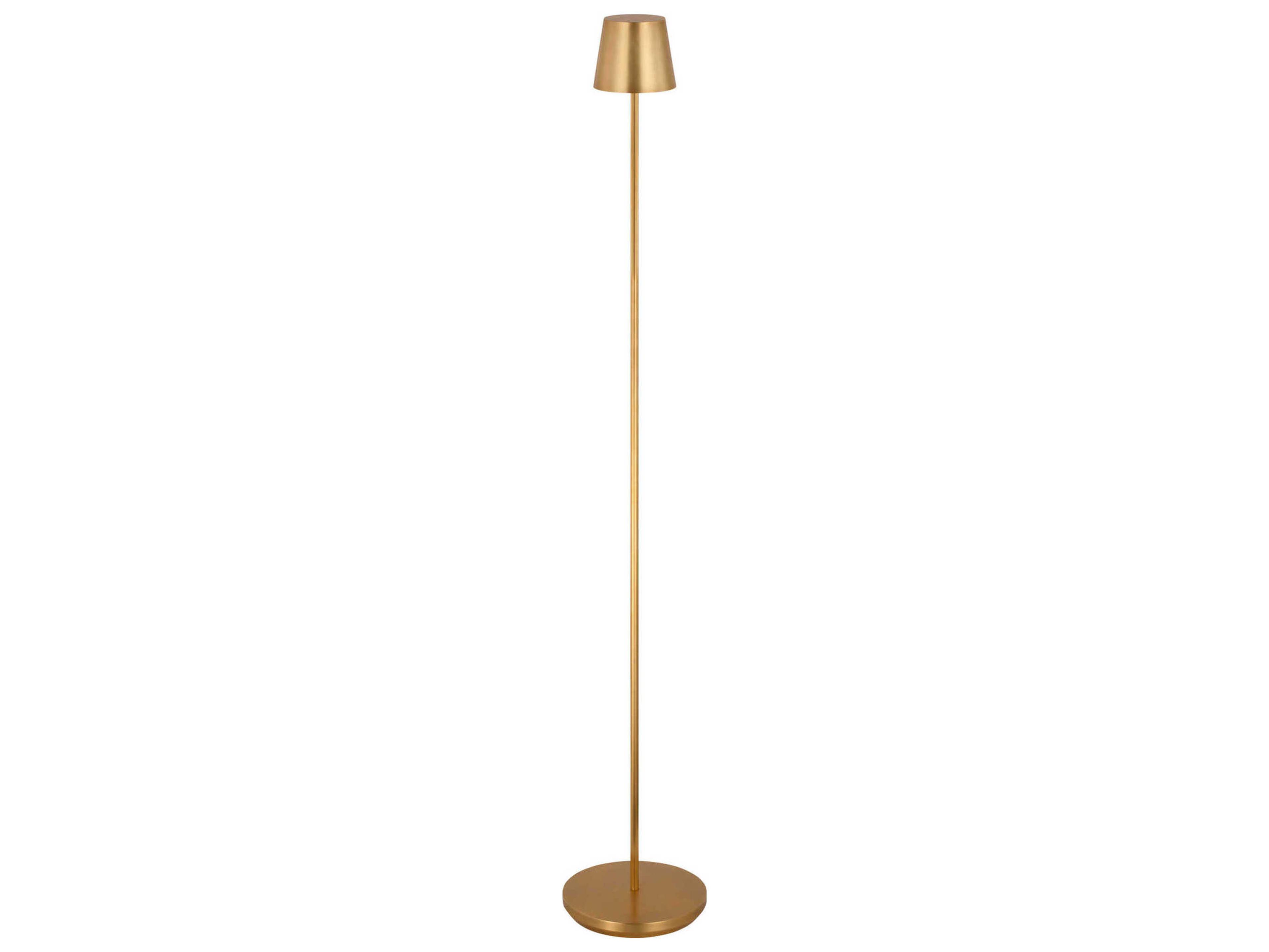 Visual Comfort Modern Nevis Hand Rubbed Antique Brass Floor Lamp