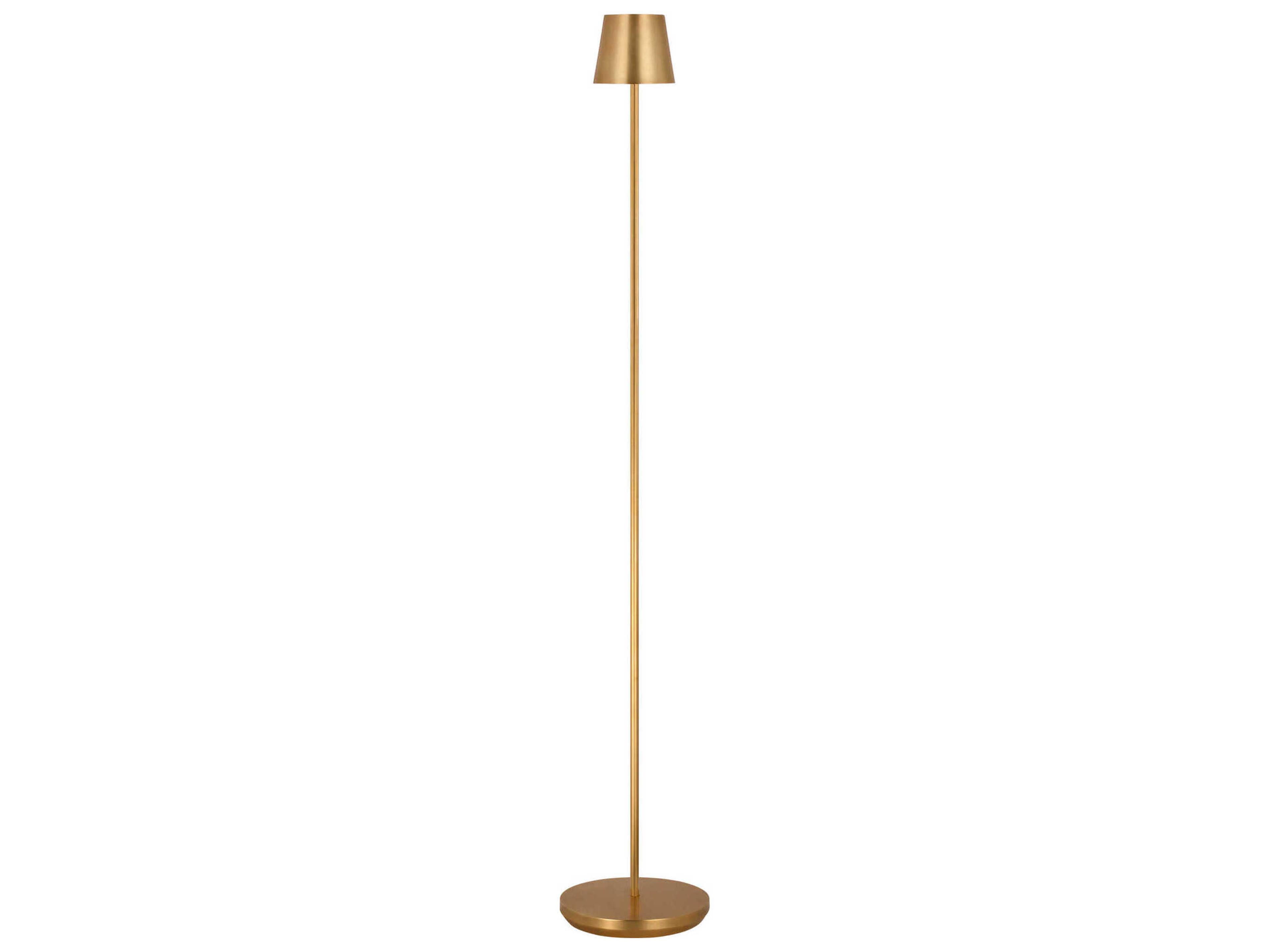 Visual Comfort Modern Nevis Hand Rubbed Antique Brass Floor Lamp