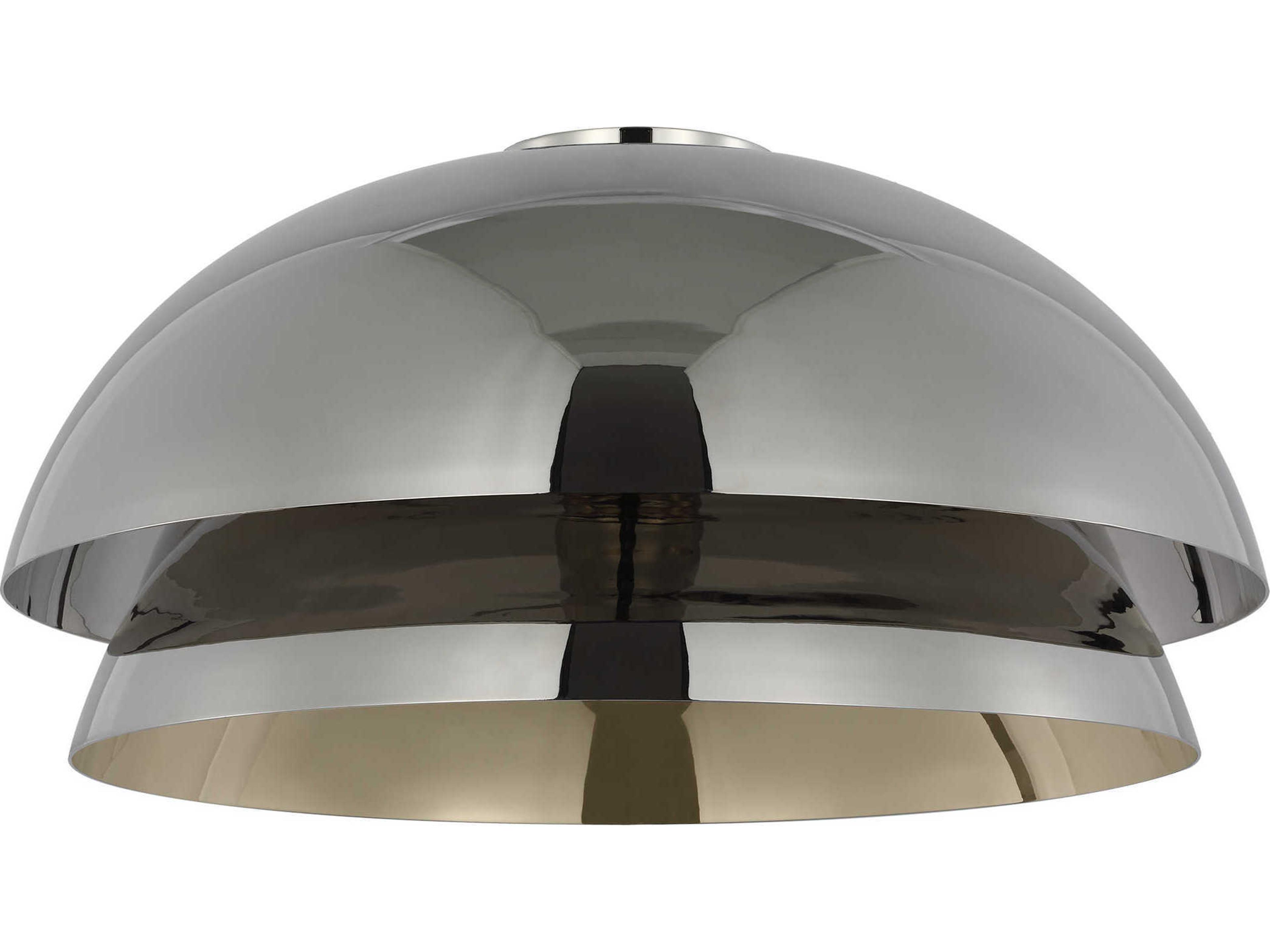 Visual Comfort Modern Shanti 1-Light Polished Nickel Dome Flush Mount