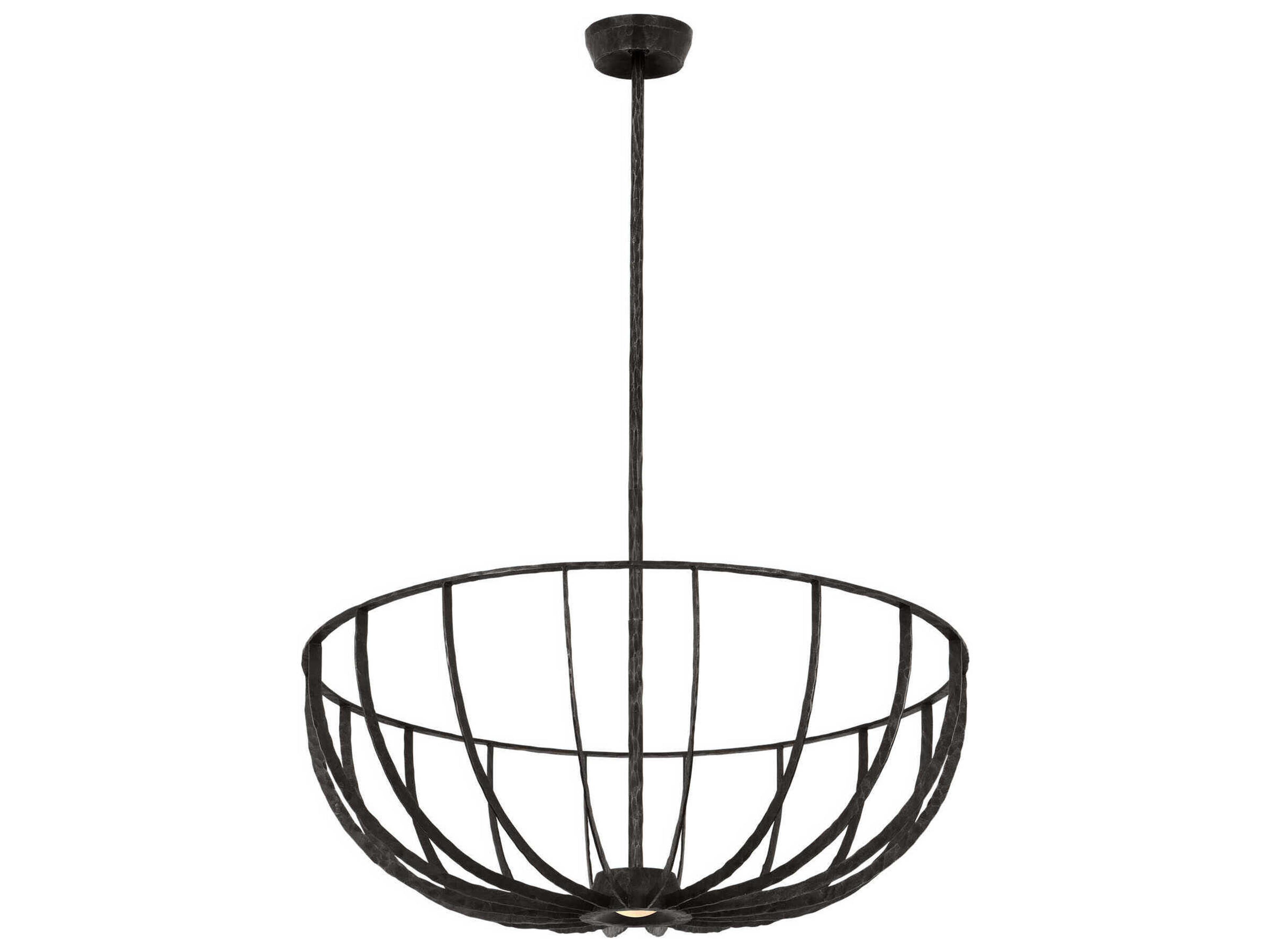 Visual Comfort Modern Sanchi 2-Light Aged Iron Gray Bowl Semi Flush Mount