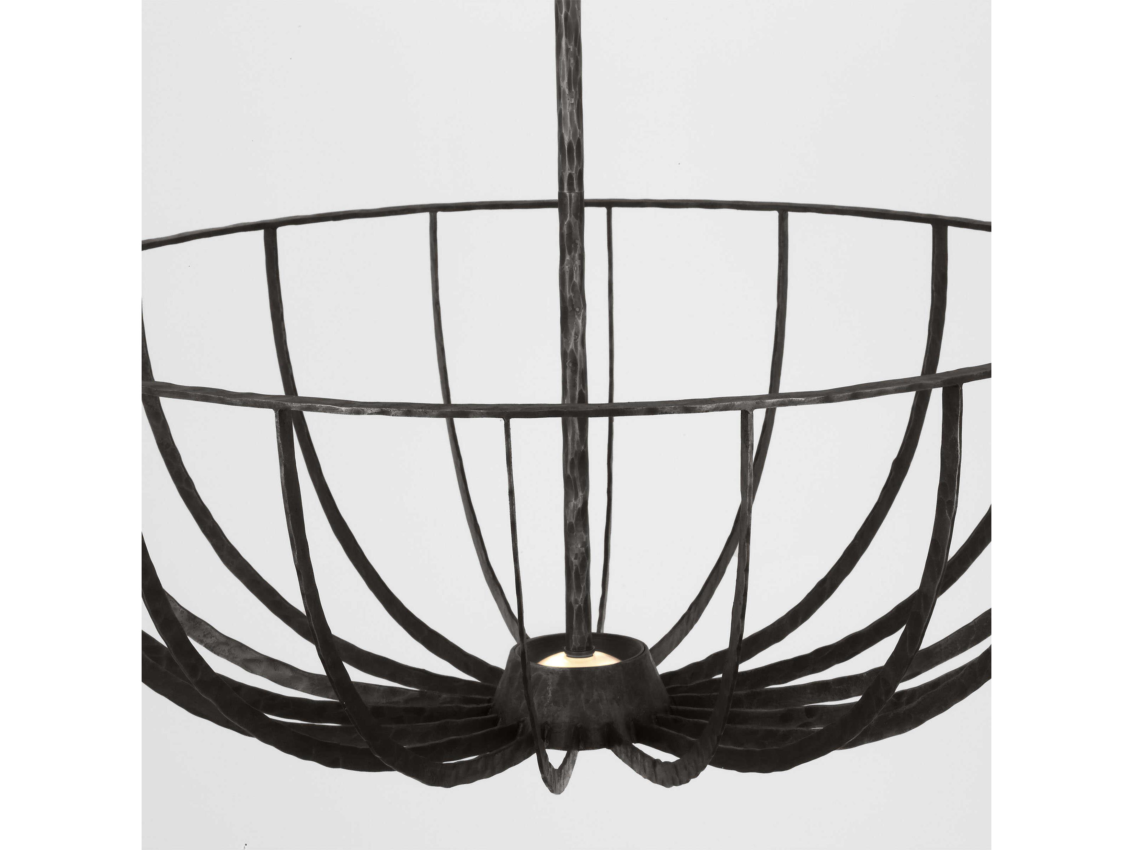 Visual Comfort Modern Sanchi 2-Light Aged Iron Gray Bowl Semi Flush Mount