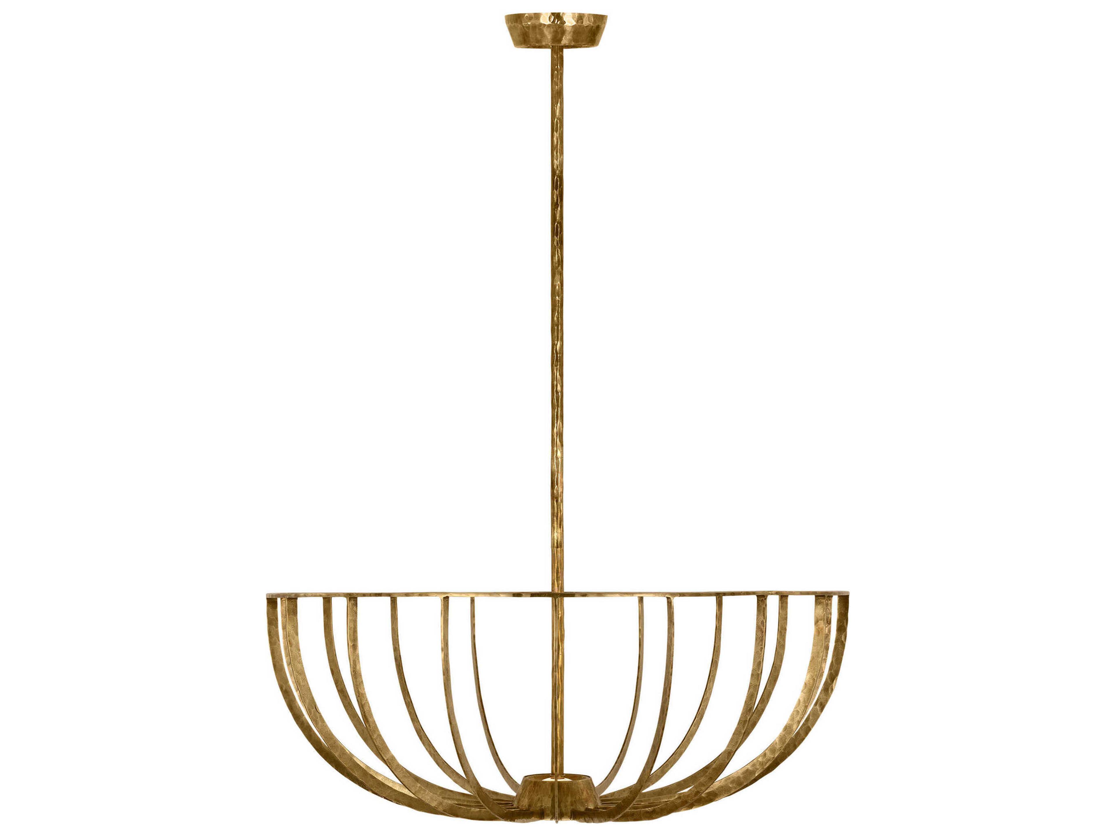 Sanchi 2-Light Polished Antique Brass Bowl Semi Flush Mount
