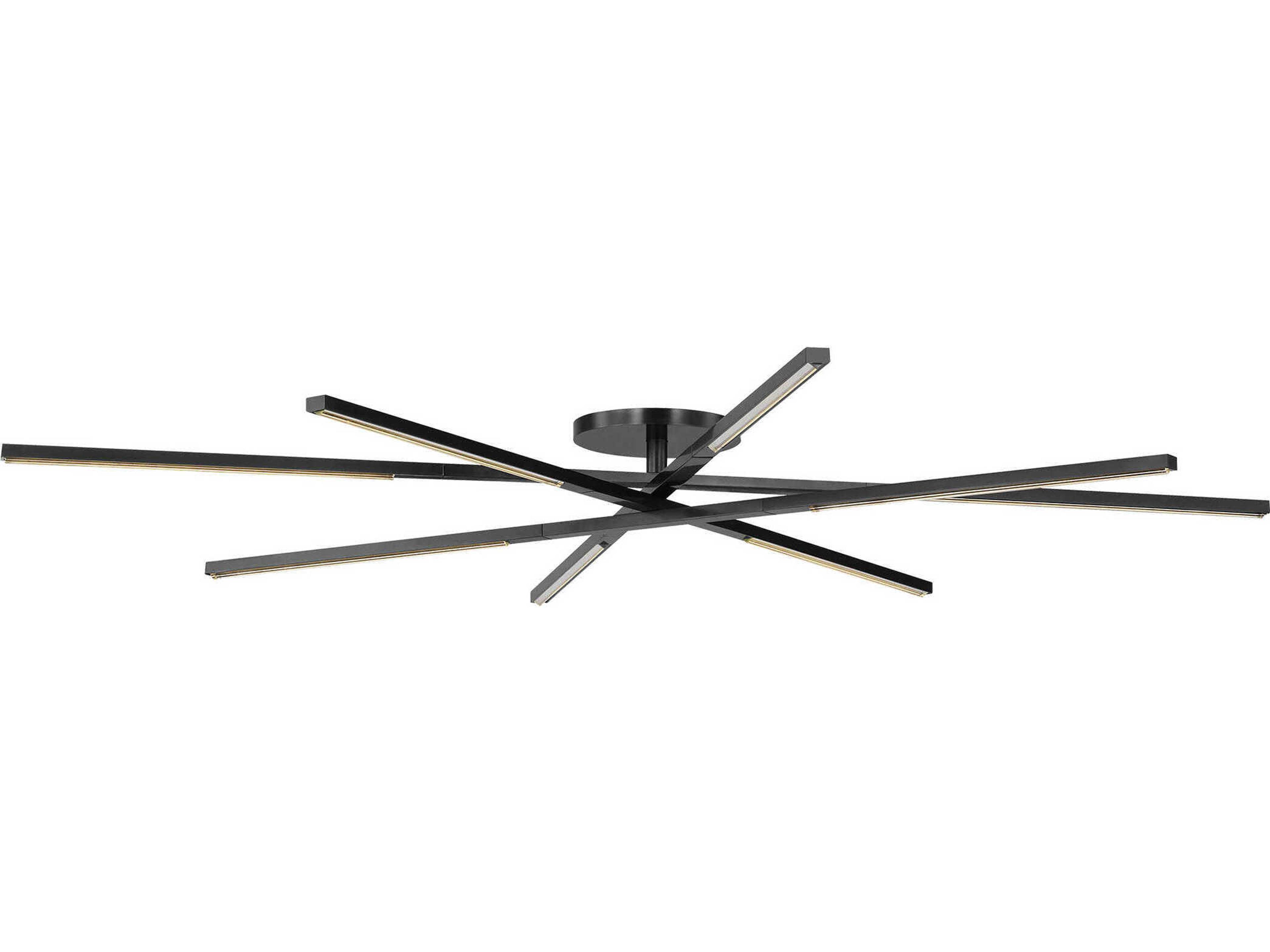 Visual Comfort Modern Cityscape 8-Light Bronze Geometric Linear Flush Mount