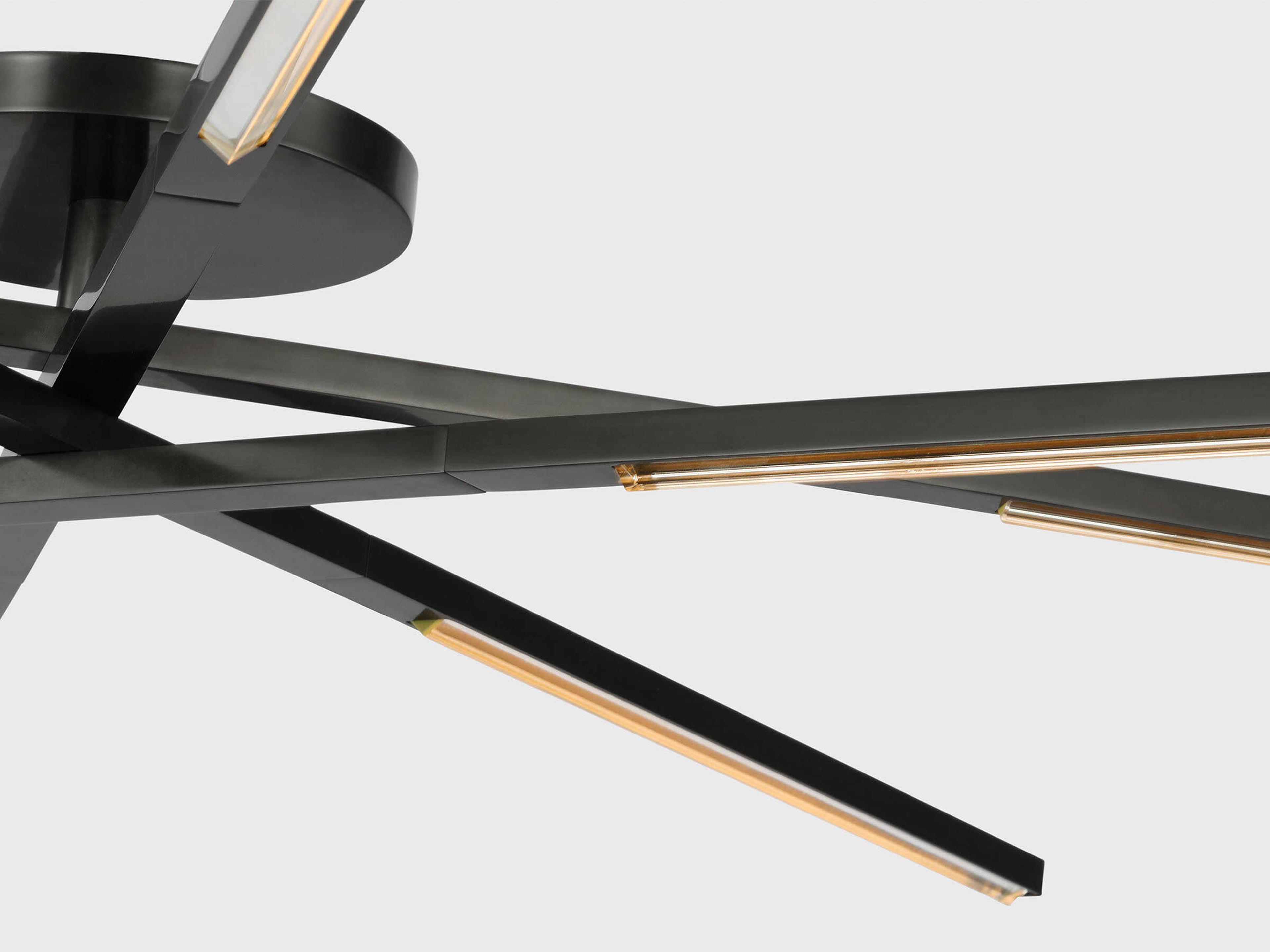 Visual Comfort Modern Cityscape 8-Light Bronze Geometric Linear Flush Mount