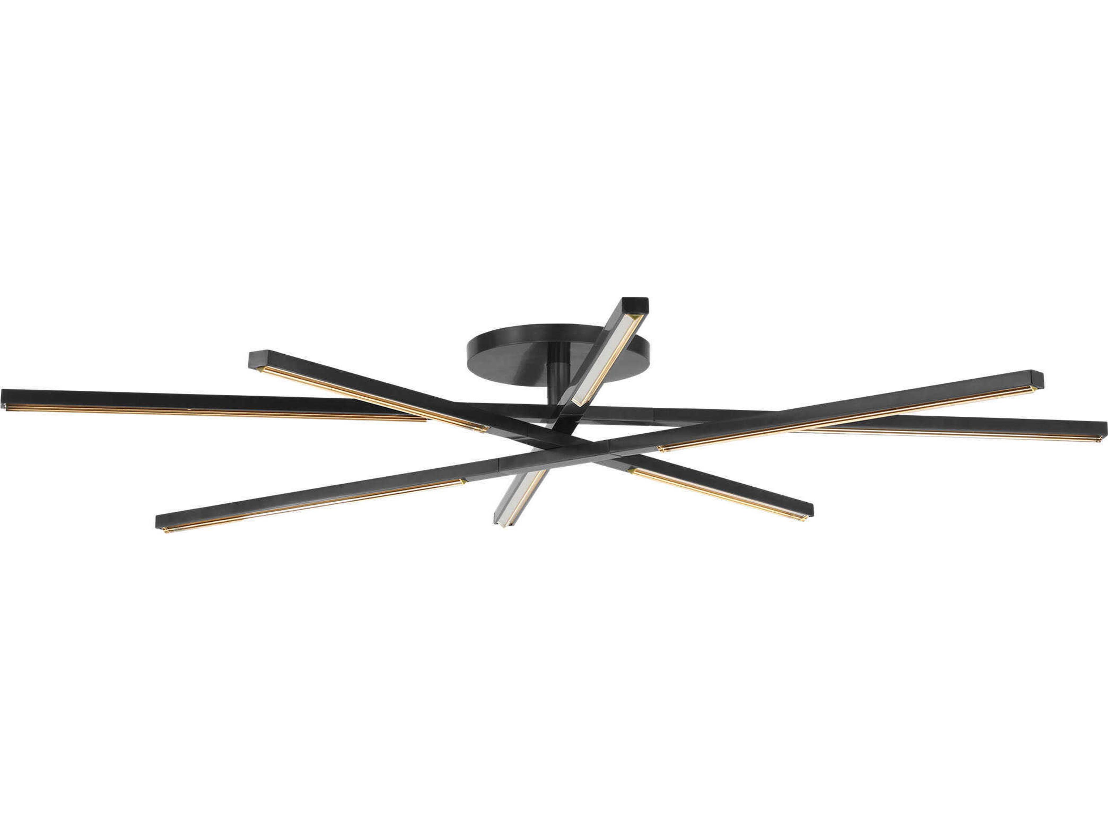 Visual Comfort Modern Cityscape 8-Light Bronze Geometric Linear Flush Mount