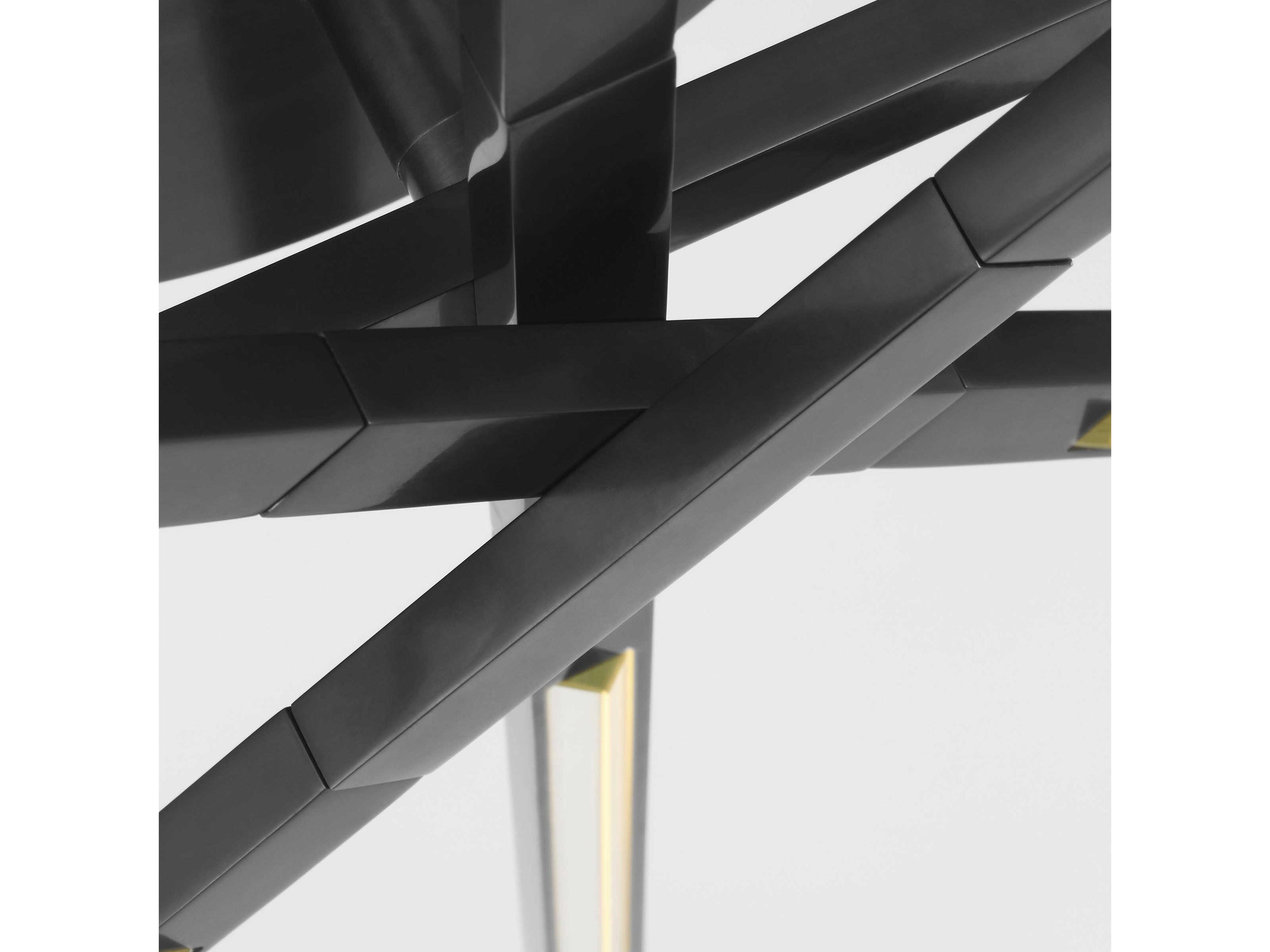 Visual Comfort Modern Cityscape 8-Light Bronze Geometric Linear Flush Mount