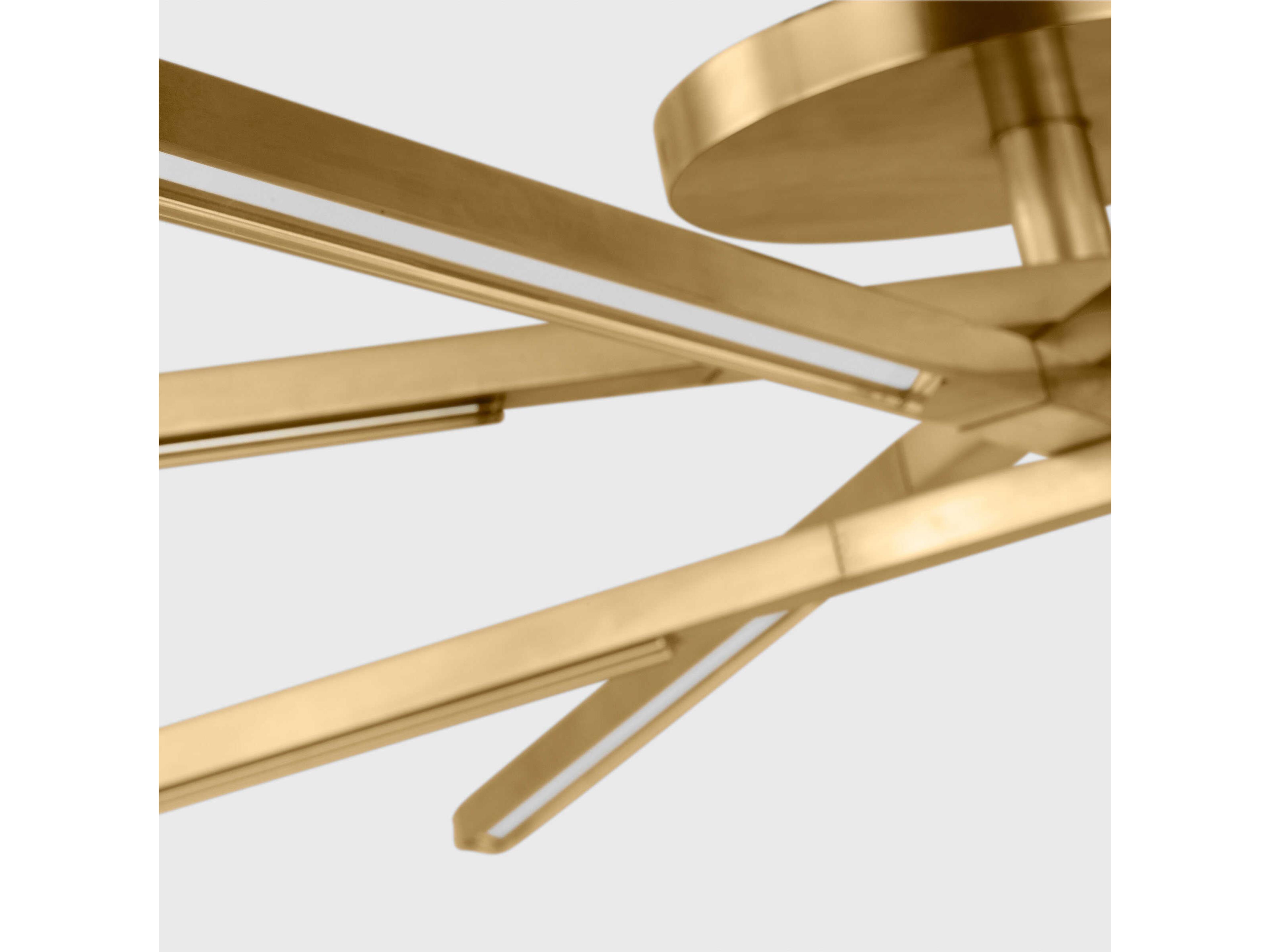 Visual Comfort Modern Cityscape 8-Light Hand Rubbed Antique Brass Geometric Linear Flush Mount