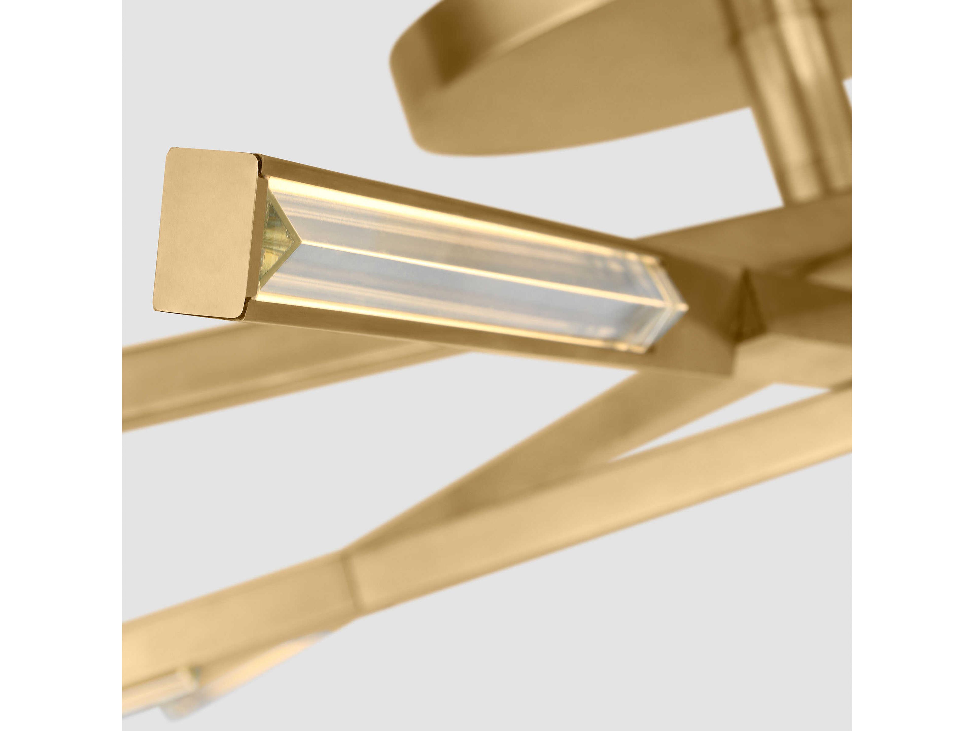 Visual Comfort Modern Cityscape 8-Light Hand Rubbed Antique Brass Geometric Linear Flush Mount