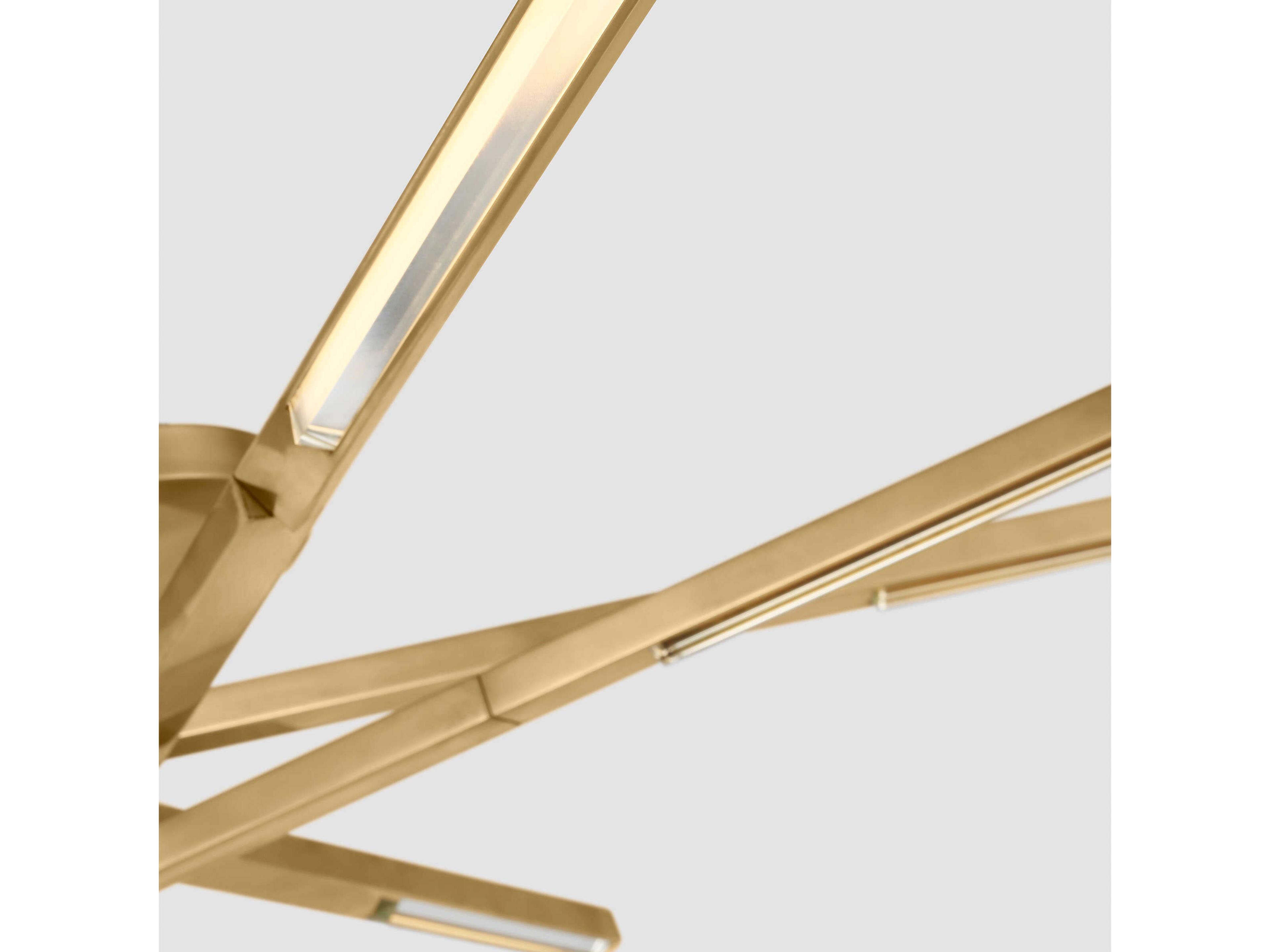 Visual Comfort Modern Cityscape 8-Light Hand Rubbed Antique Brass Geometric Linear Flush Mount