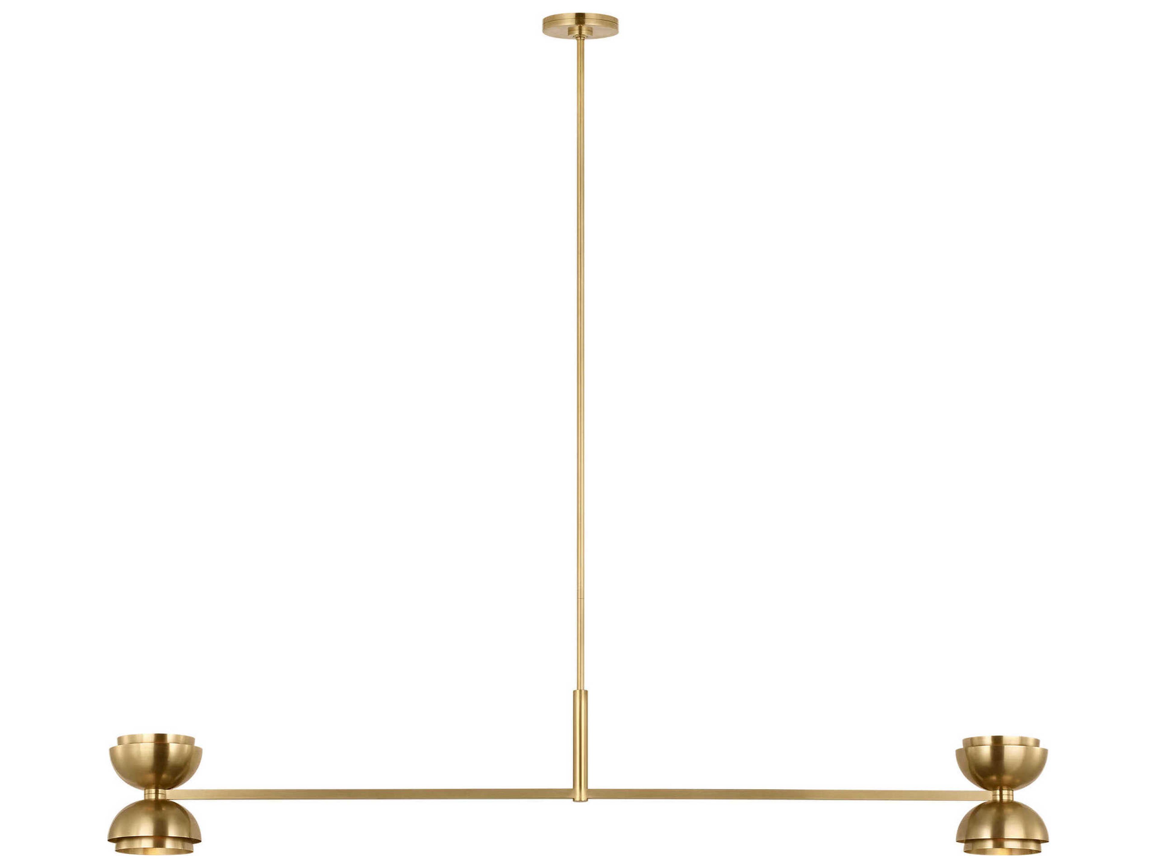Shanti 2-Light Natural Brass Dome Linear Island Pendant