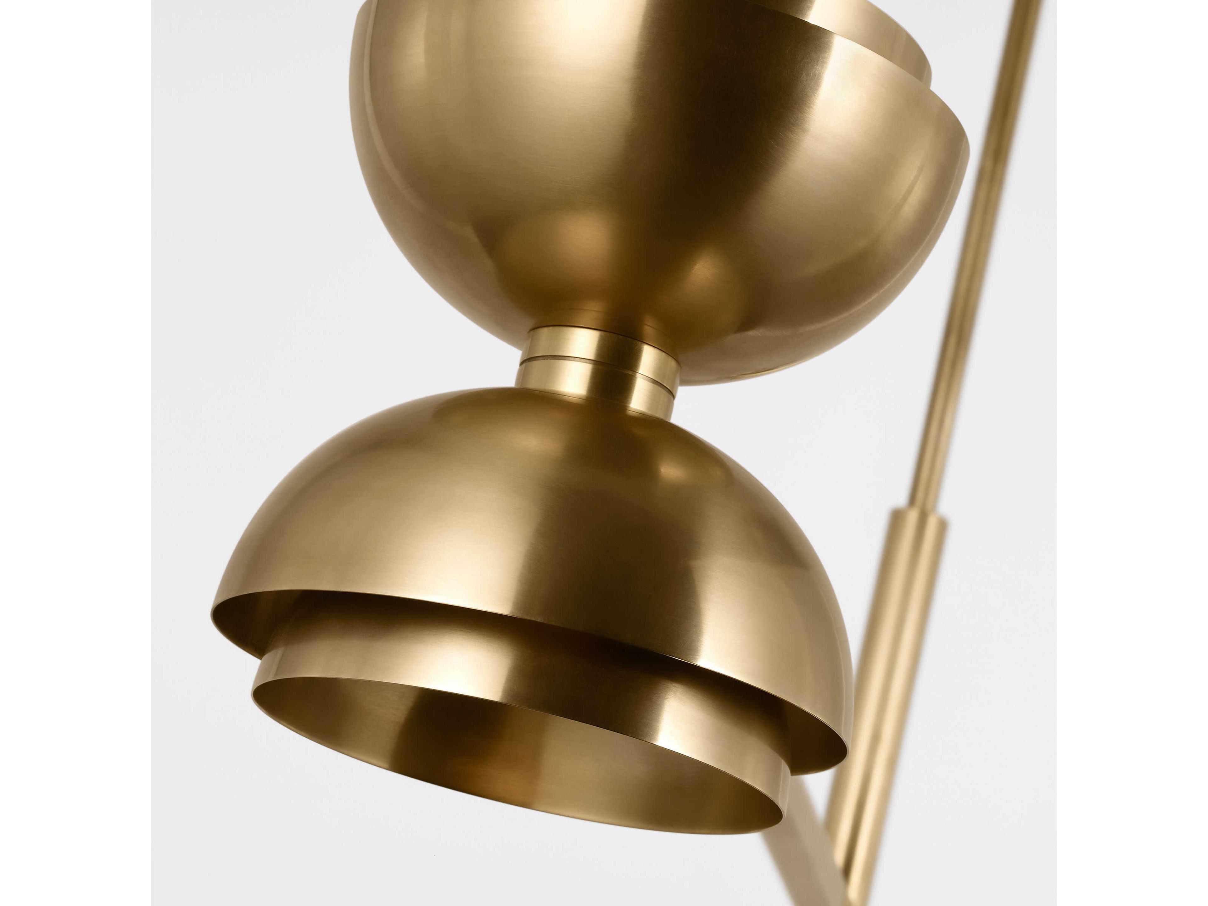 Visual Comfort Modern Shanti 2-Light Natural Brass Dome Linear Island Pendant