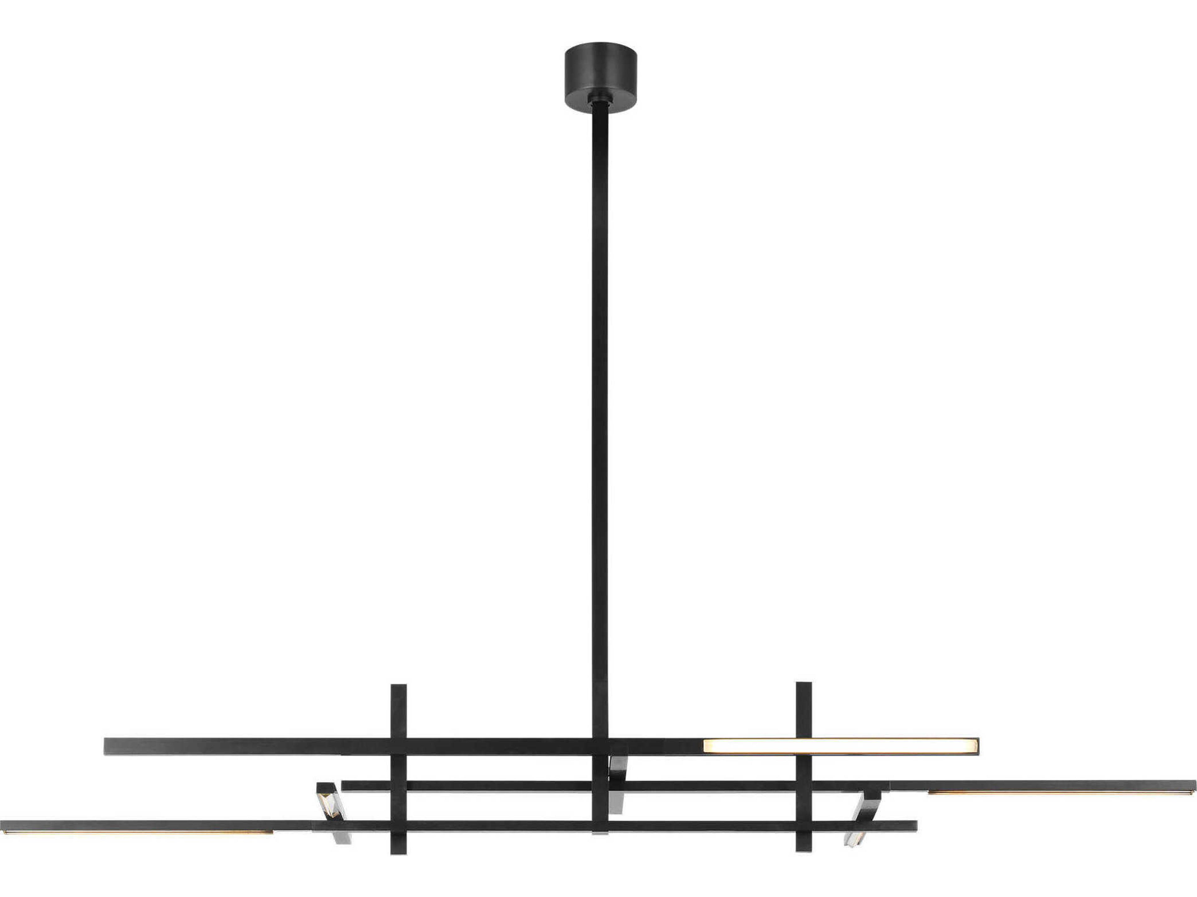 Visual Comfort Modern Cityscape 6-Light Bronze Geometric Linear Island Pendant