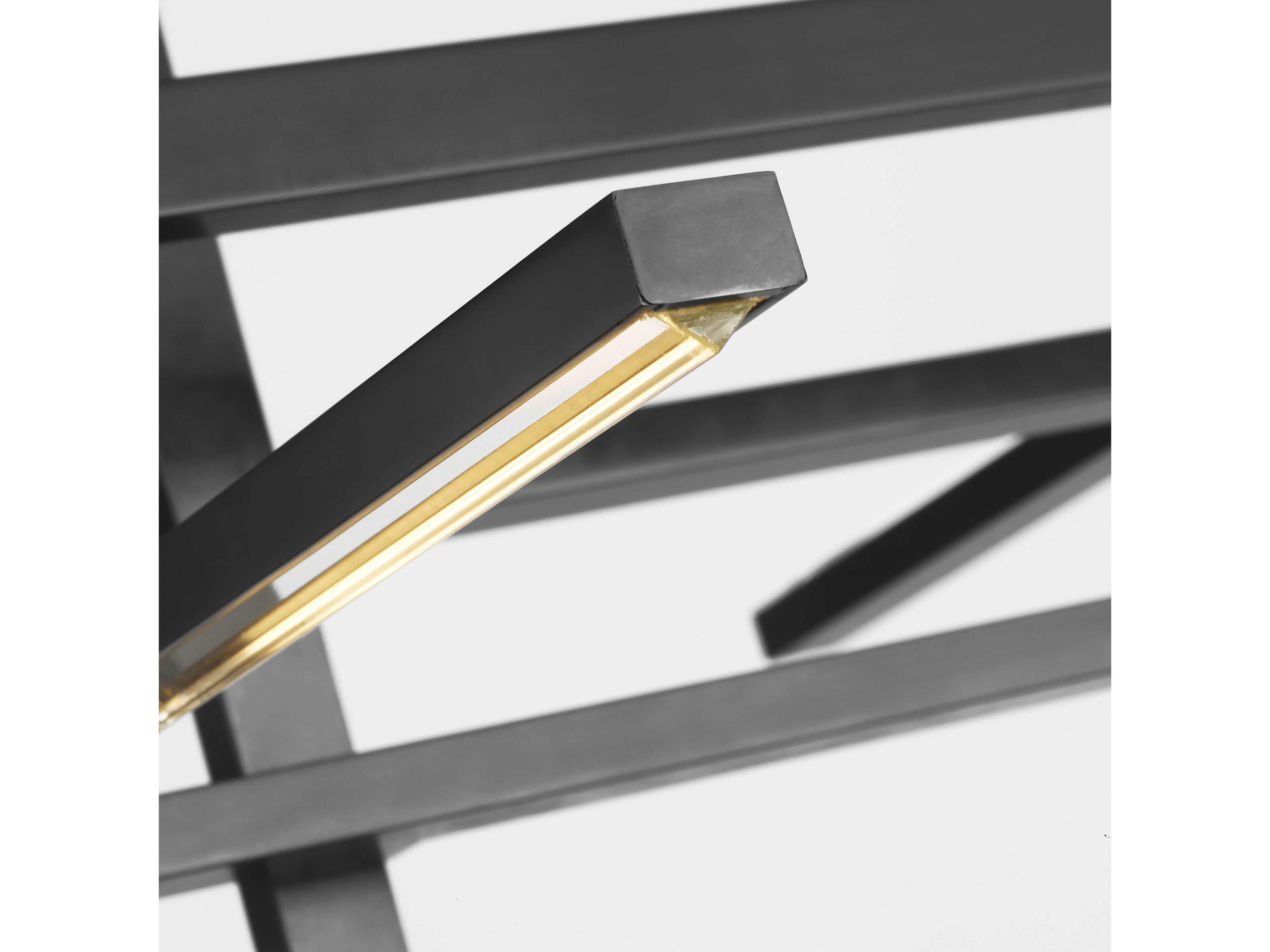 Visual Comfort Modern Cityscape 6-Light Bronze Geometric Linear Island Pendant