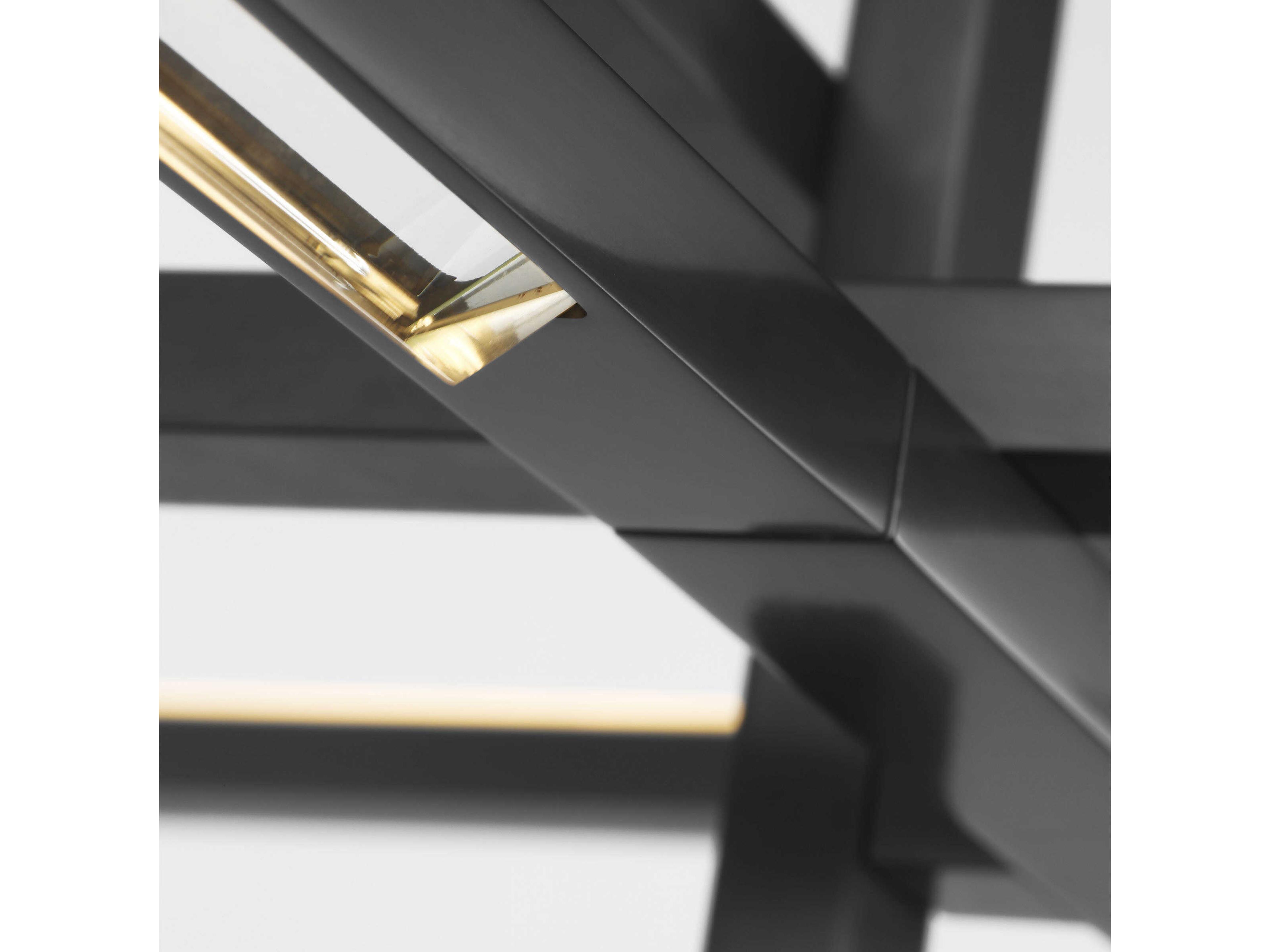 Visual Comfort Modern Cityscape 6-Light Bronze Geometric Linear Island Pendant