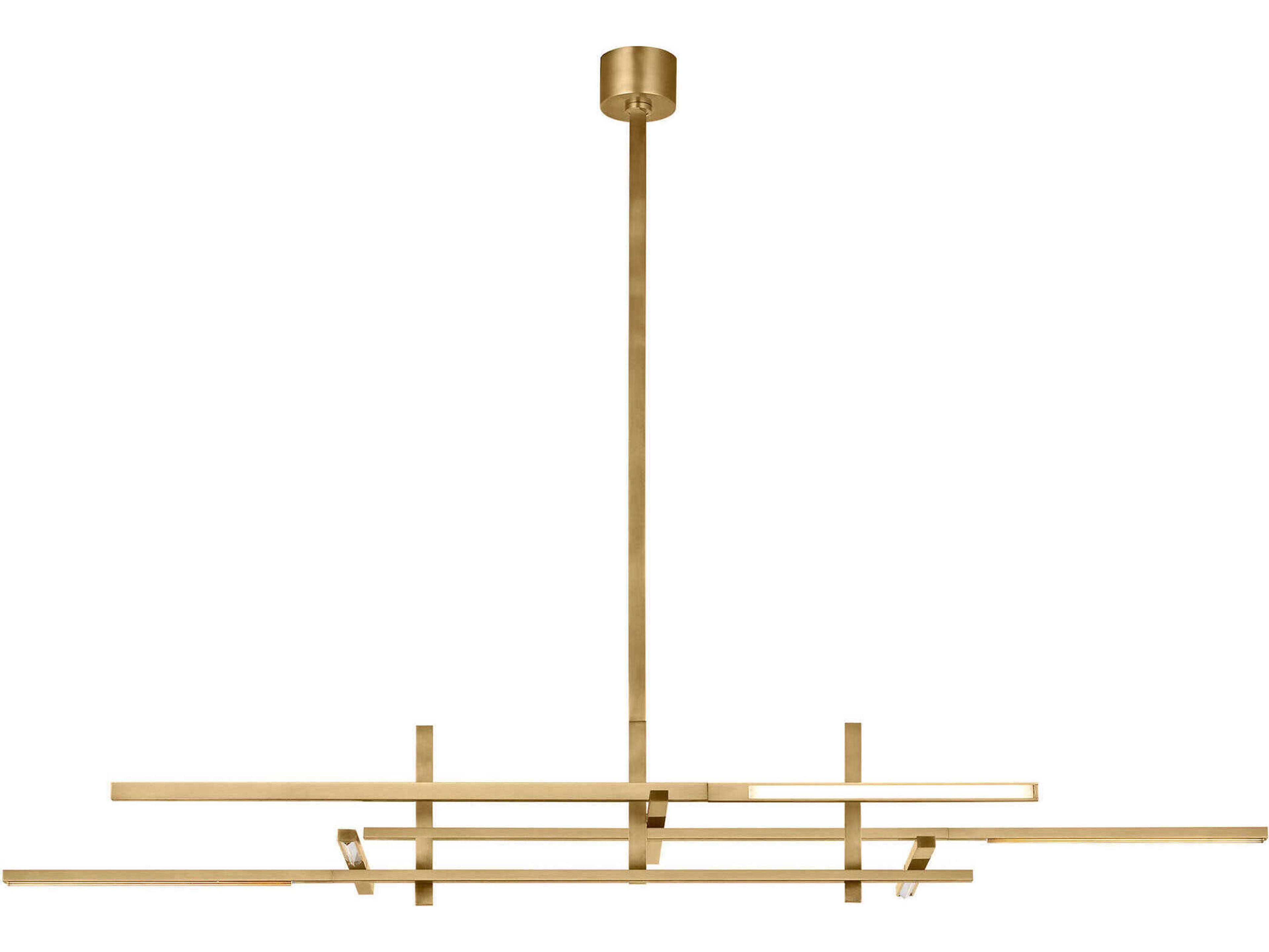 Visual Comfort Modern Cityscape 6-Light Hand Rubbed Antique Brass Geometric Linear Island Pendant