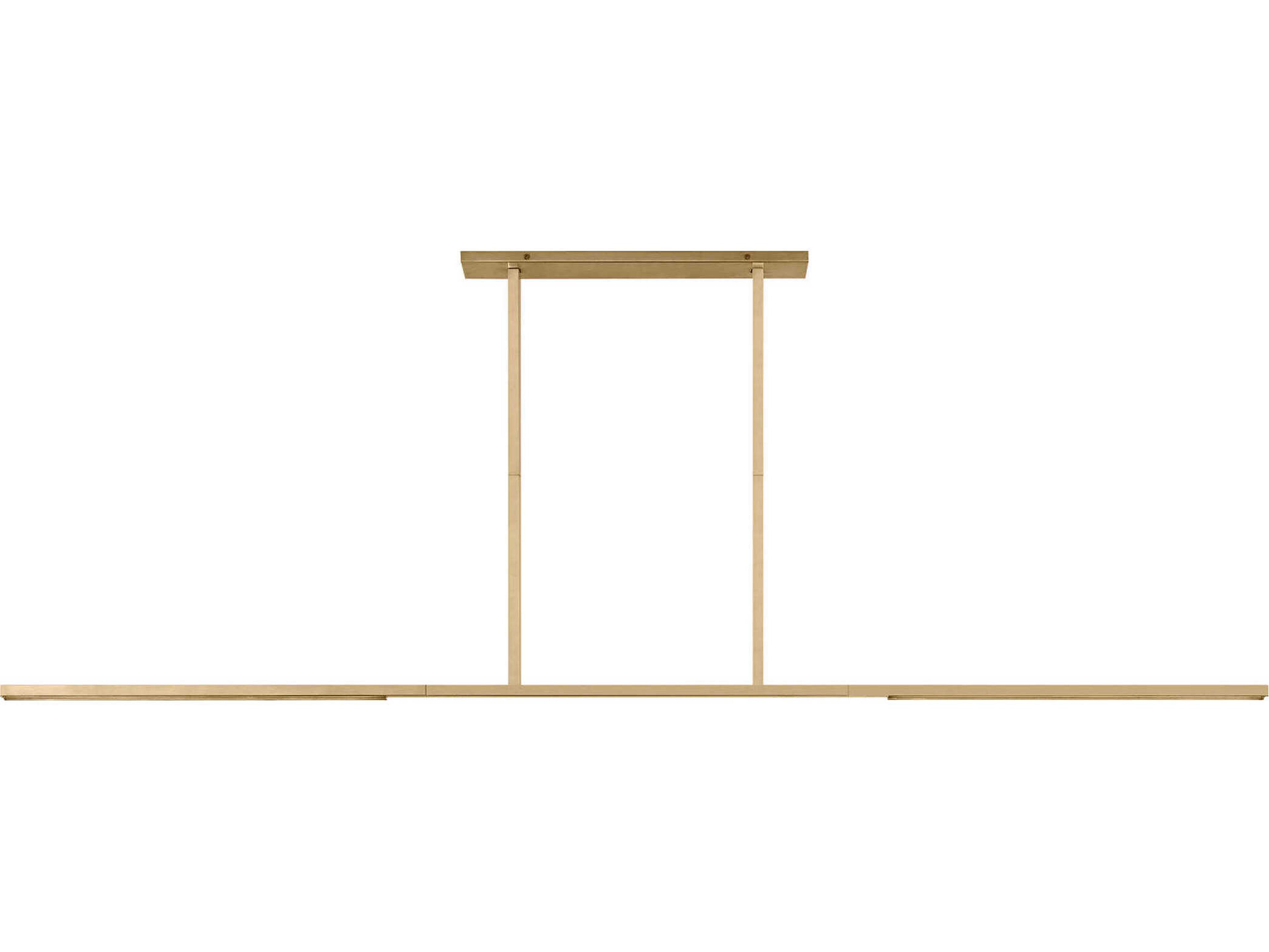 Visual Comfort Modern Cityscape 2-Light Hand Rubbed Antique Brass Linear Island Pendant