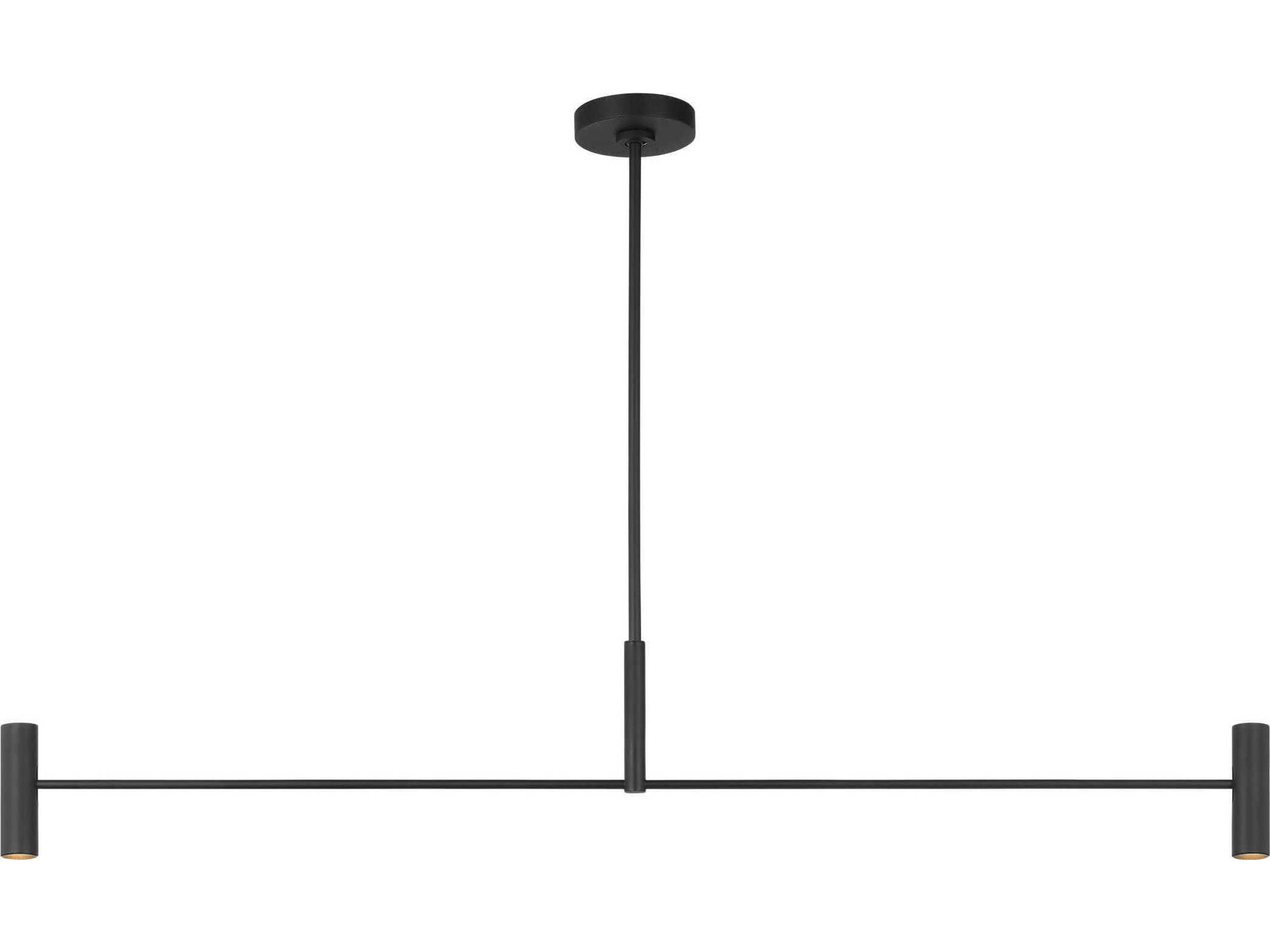 Visual Comfort Modern Ponte 4-Light Nightshade Black Linear Island Pendant