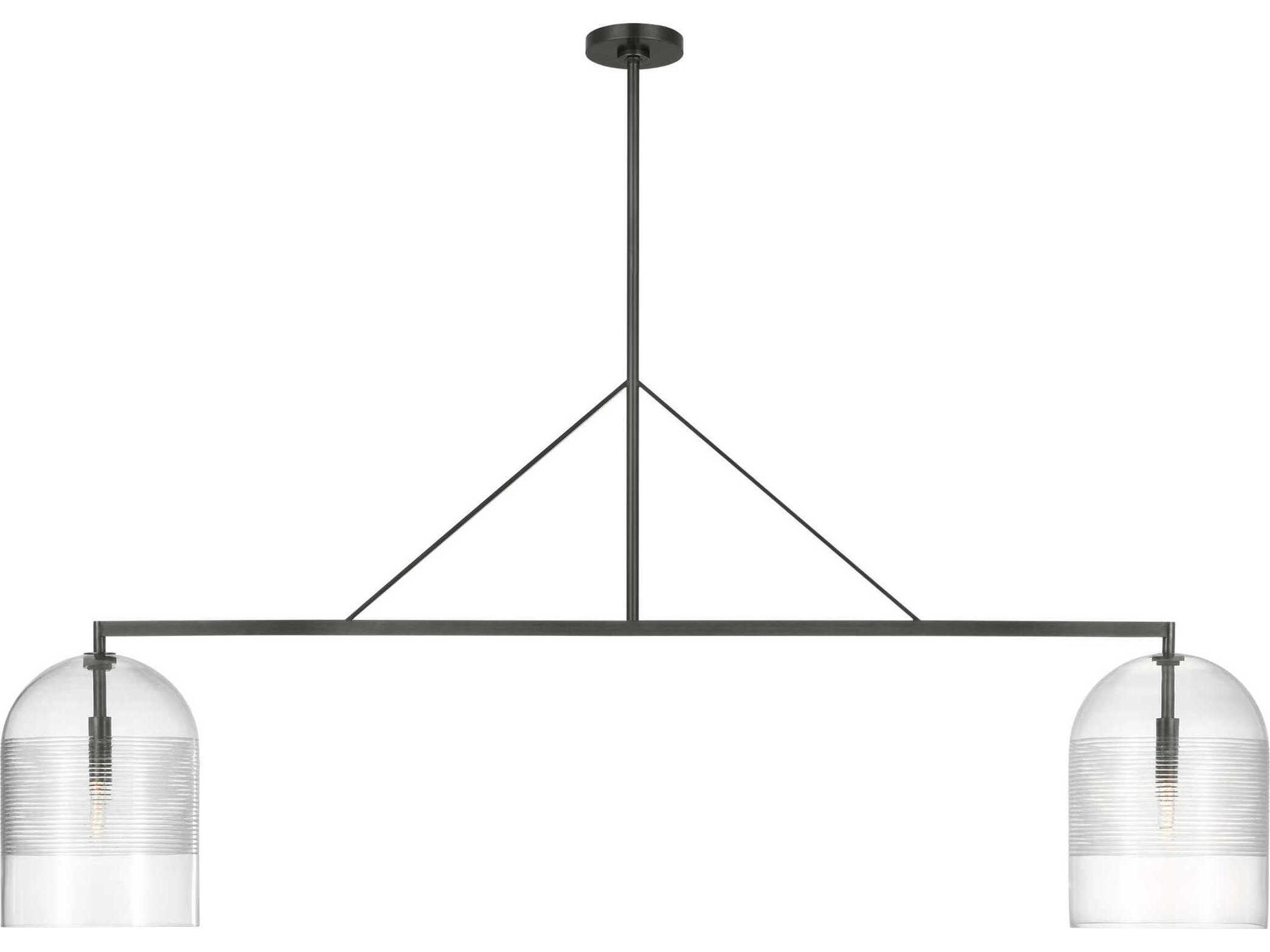 Visual Comfort Modern Leano 2-Light Bronze Island Pendant