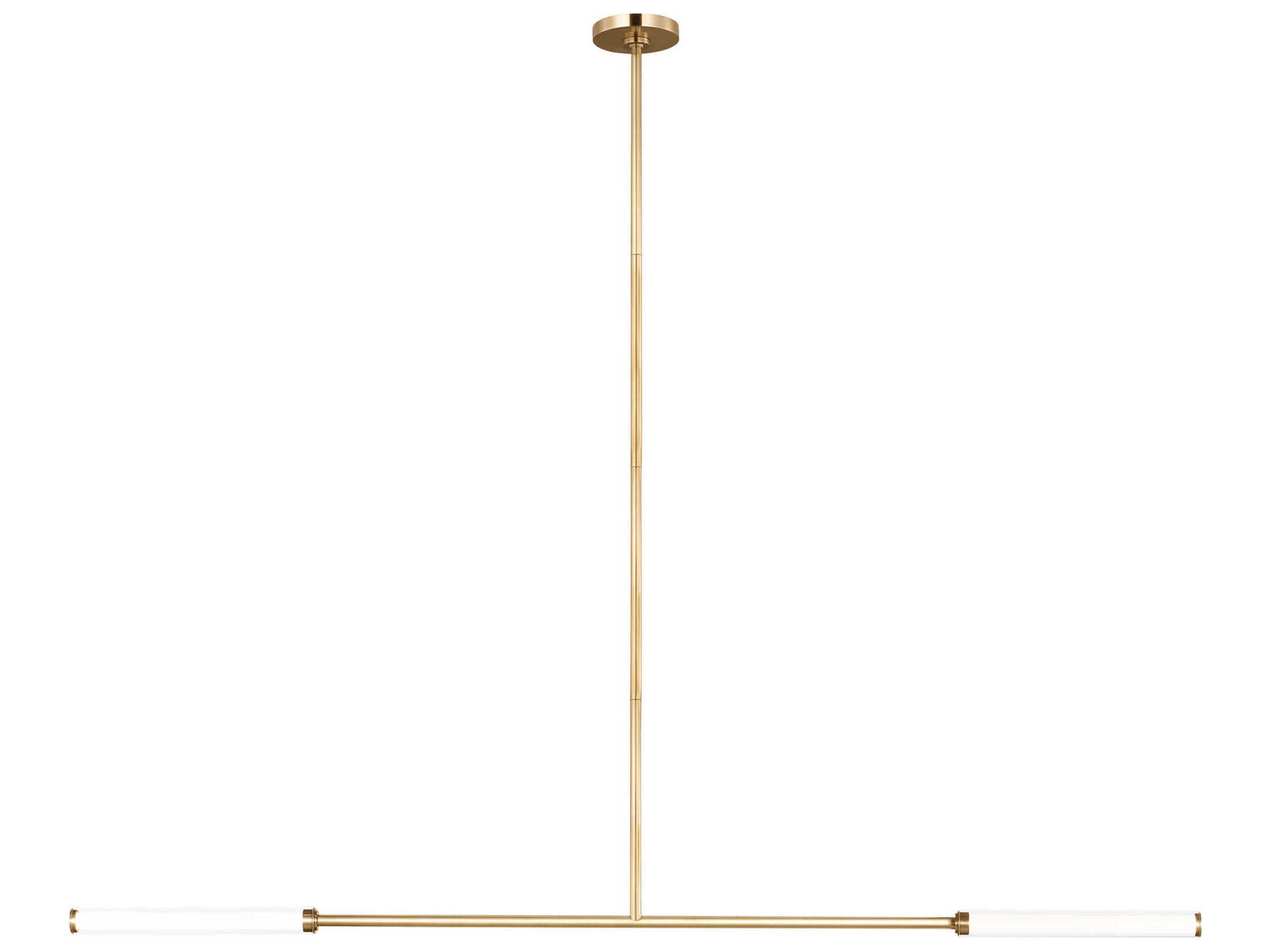Visual Comfort Modern Poza 2-Light Brass Linear Island Pendant