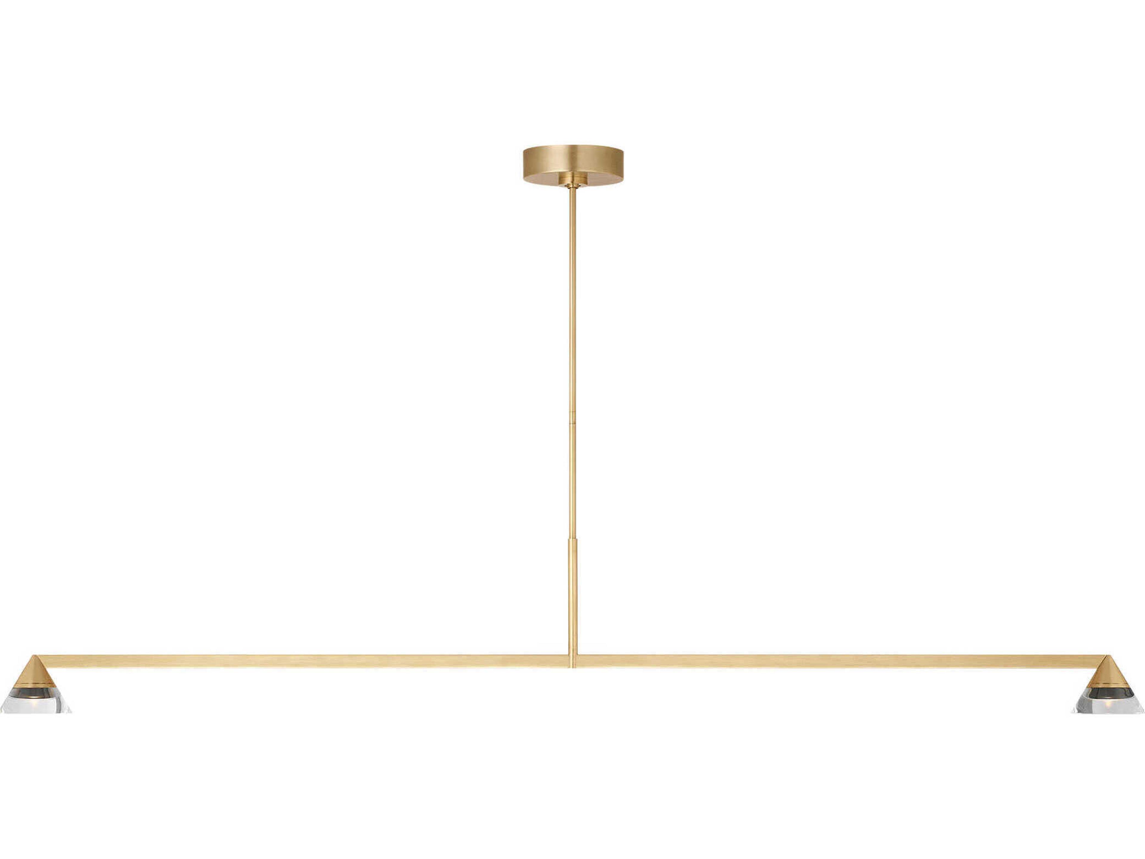 Visual Comfort Modern Midrand 2-Light Brass Linear Island Pendant