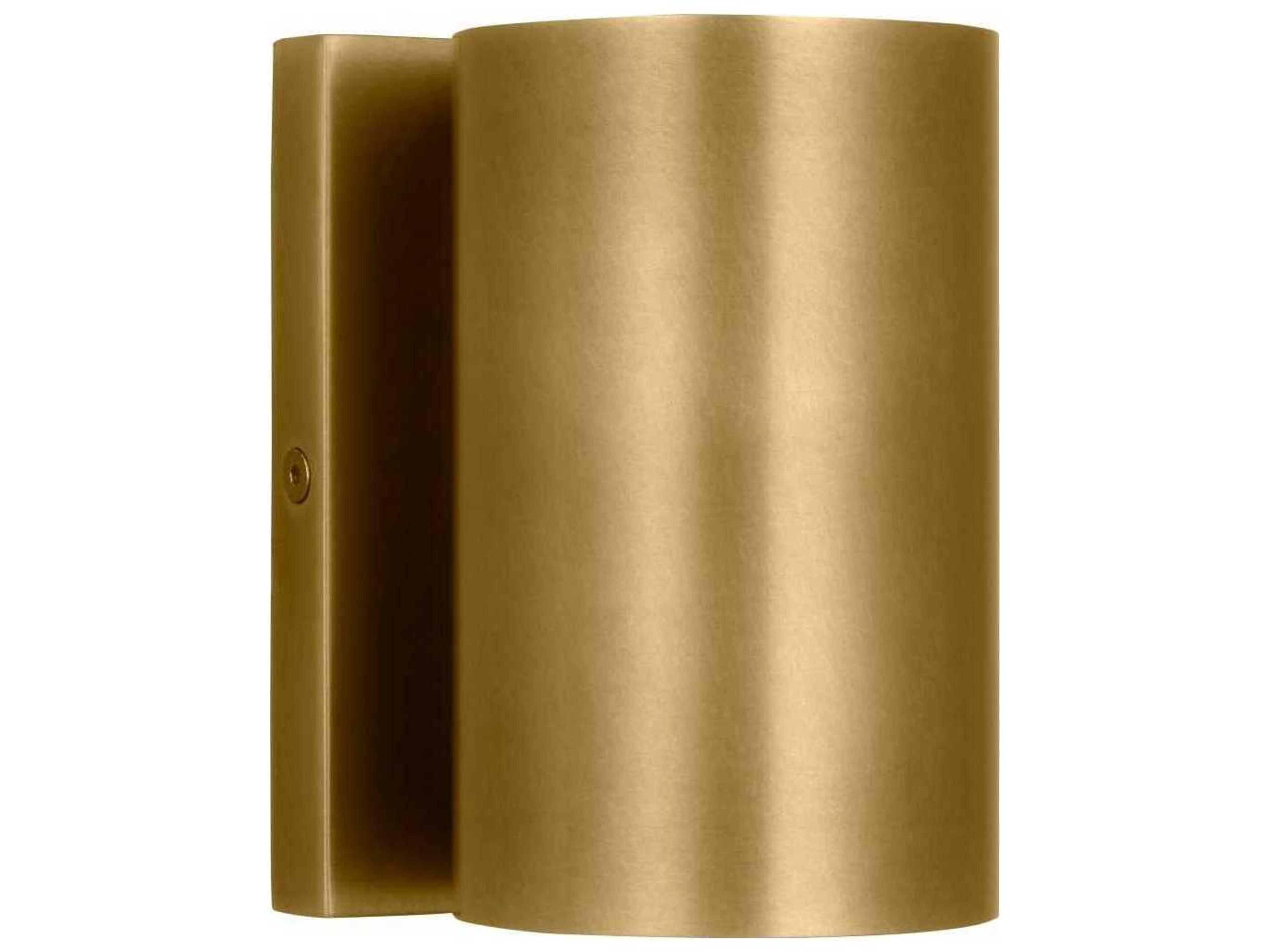 Pressa LED Outdoor Wall Sconce in Natural Brass
