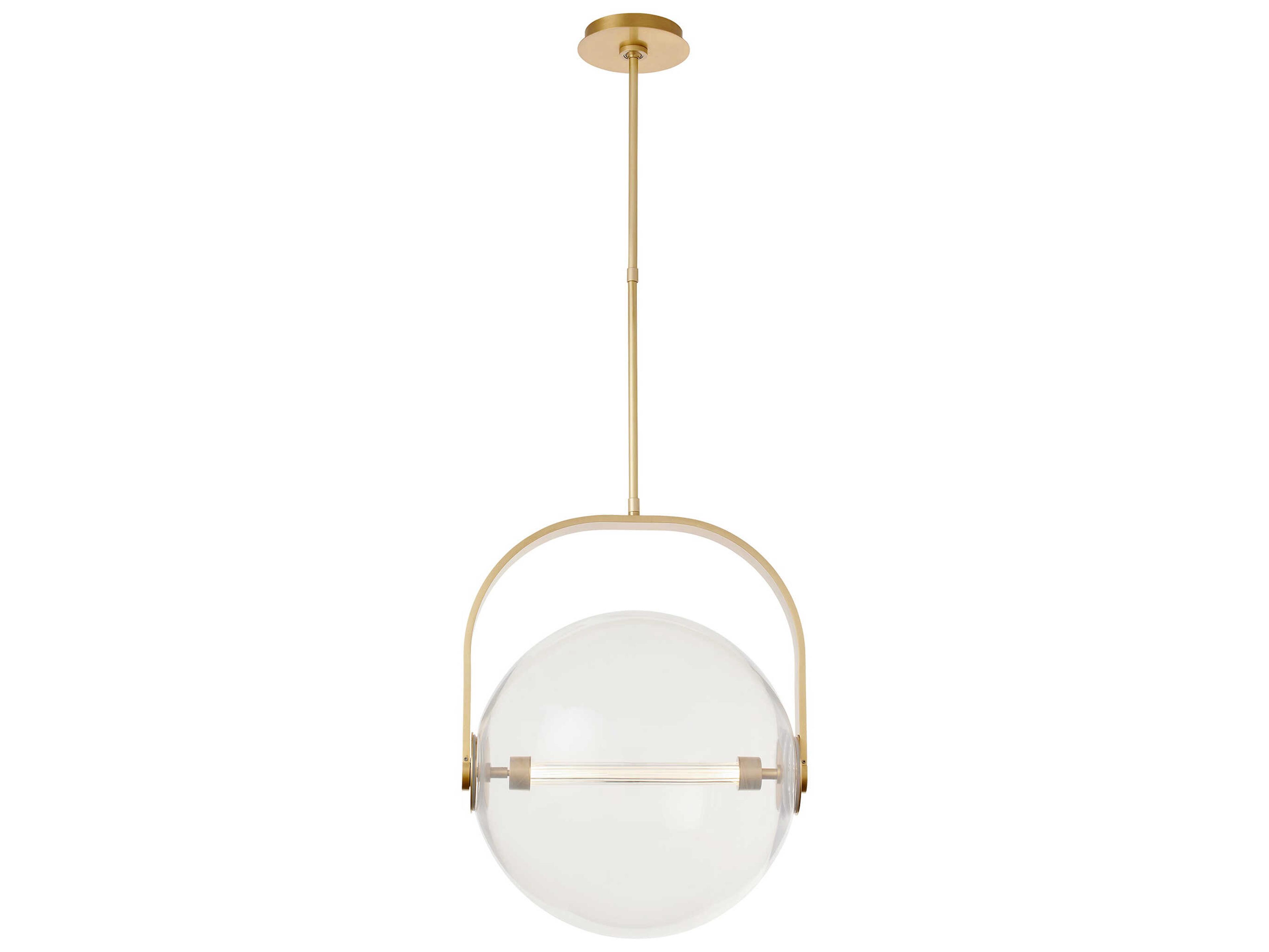 Fues LED Pendant in Natural Brass