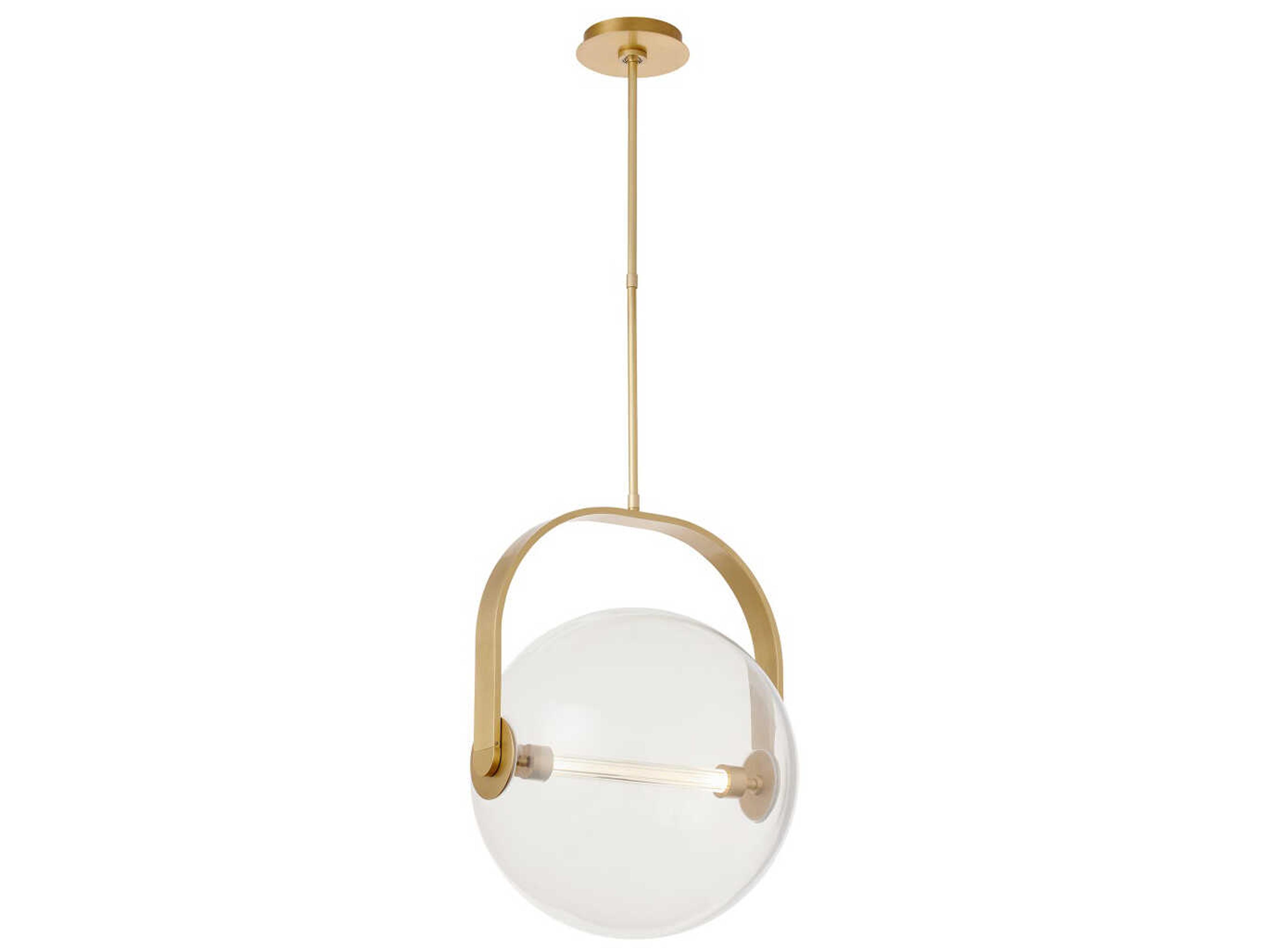 Visual Comfort Modern Fues 1-Light Natural Brass Globe Pendant