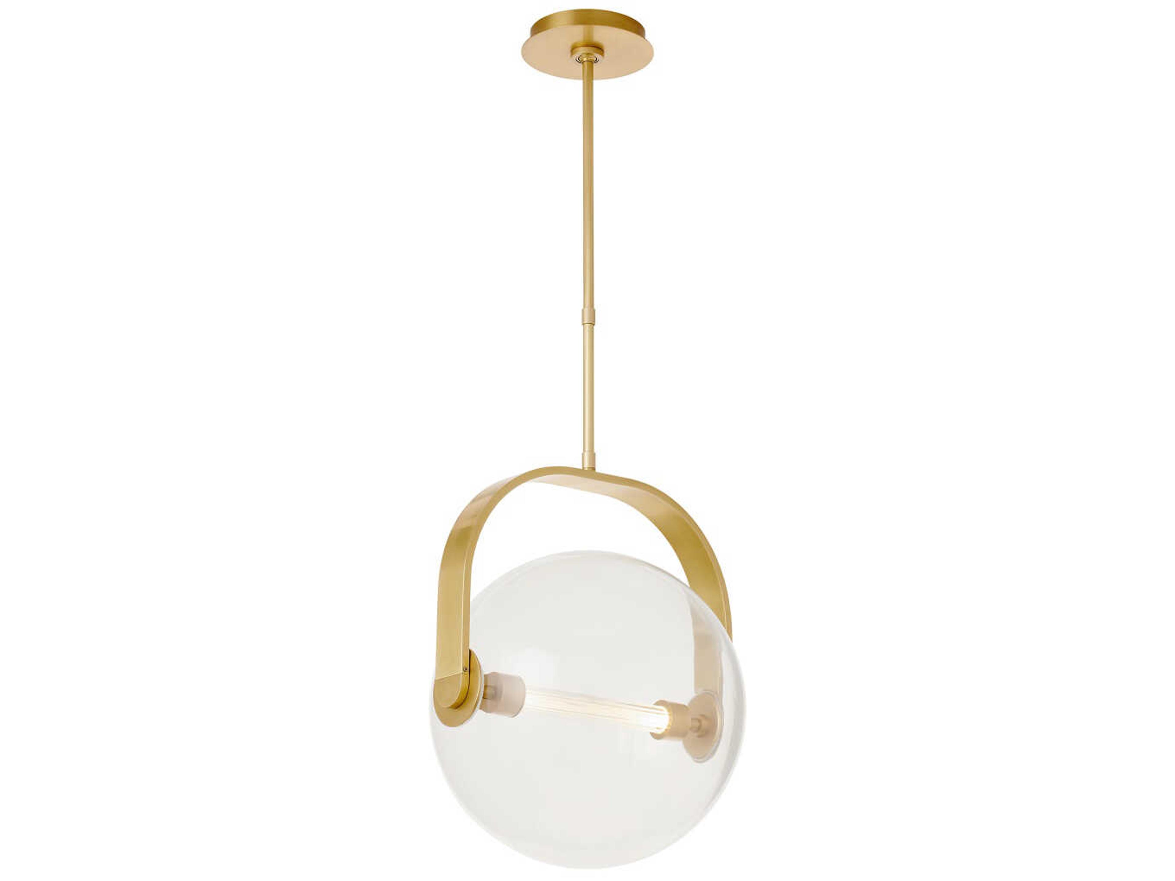 Visual Comfort Modern Fues 1-Light Natural Brass Globe Pendant