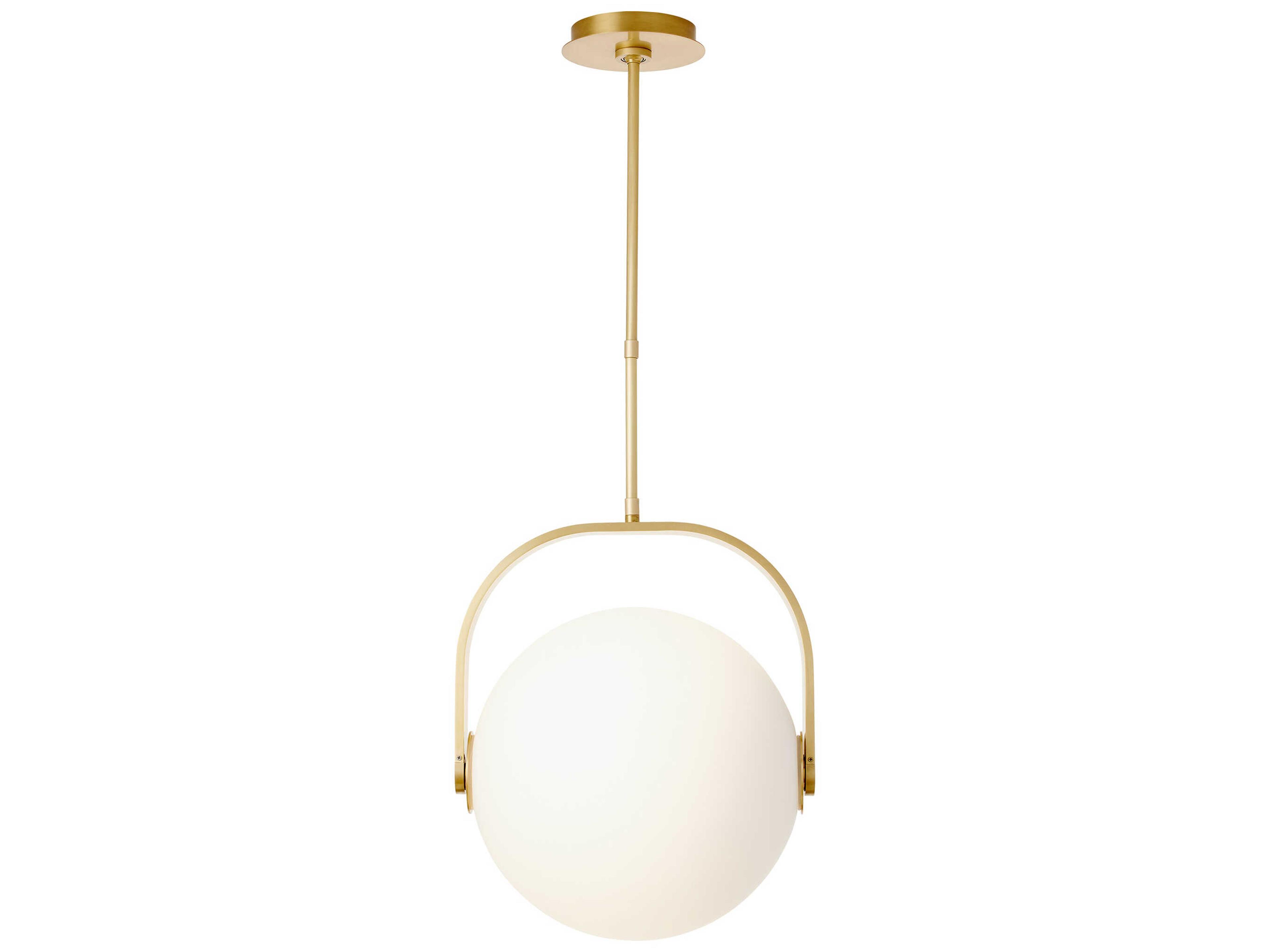 Fues 1-Light Natural Brass Globe Pendant