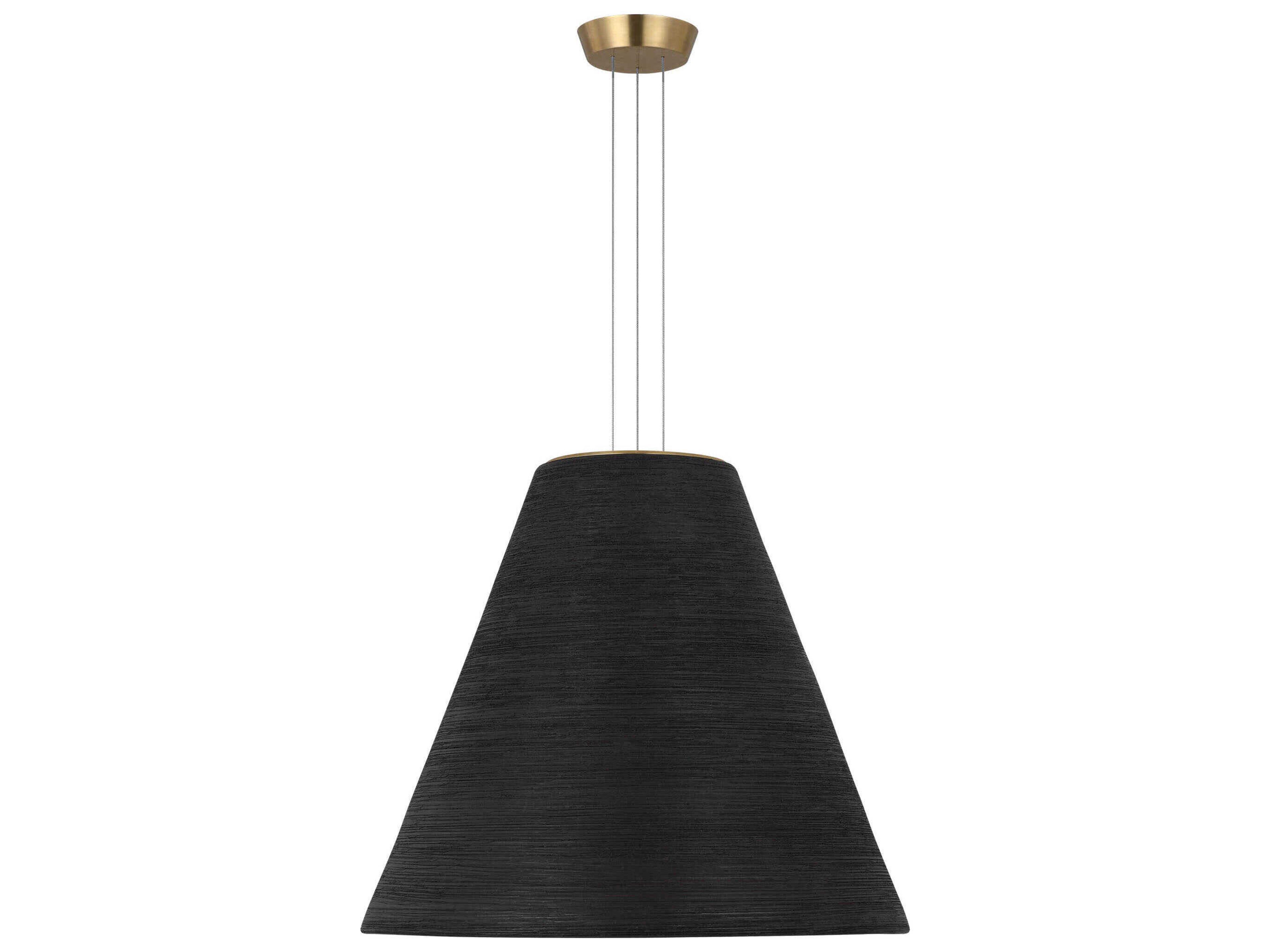 Visual Comfort Modern Karam 1-Light Black Natural Brass Empire Pendant