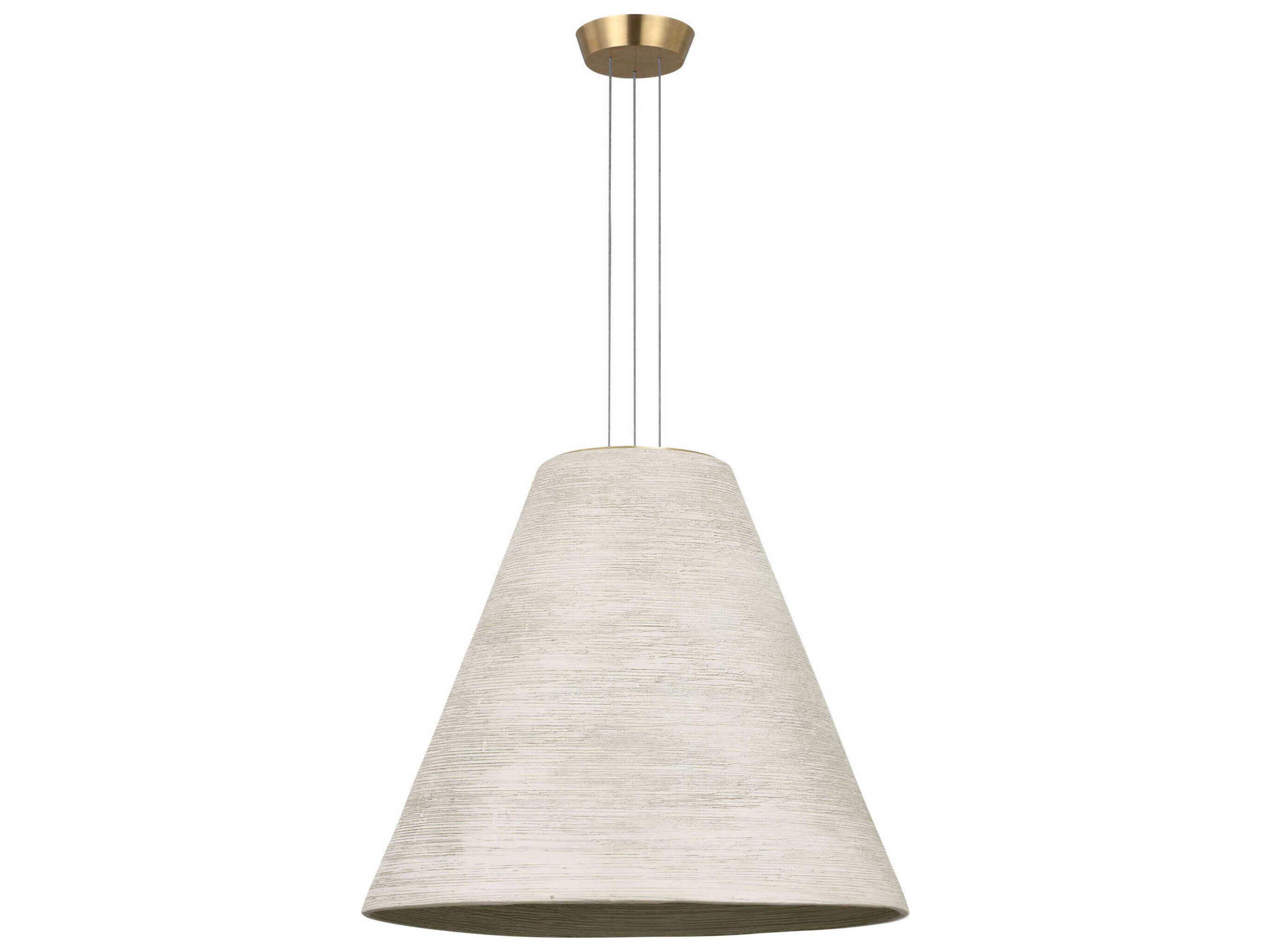 Visual Comfort Modern Karam 1-Light Cream Natural Brass White Empire Pendant