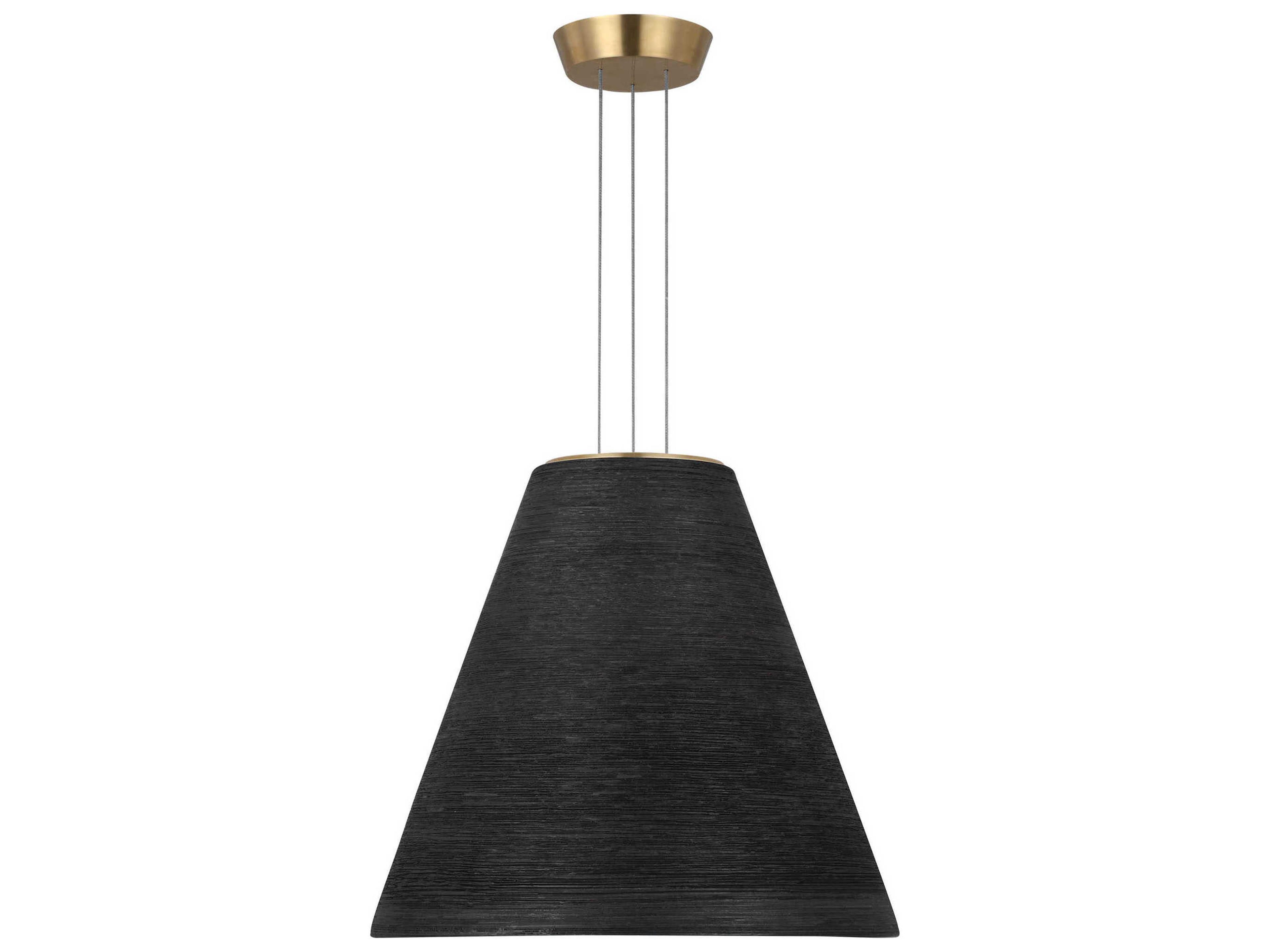 Karam 1-Light Black Natural Brass Empire Pendant