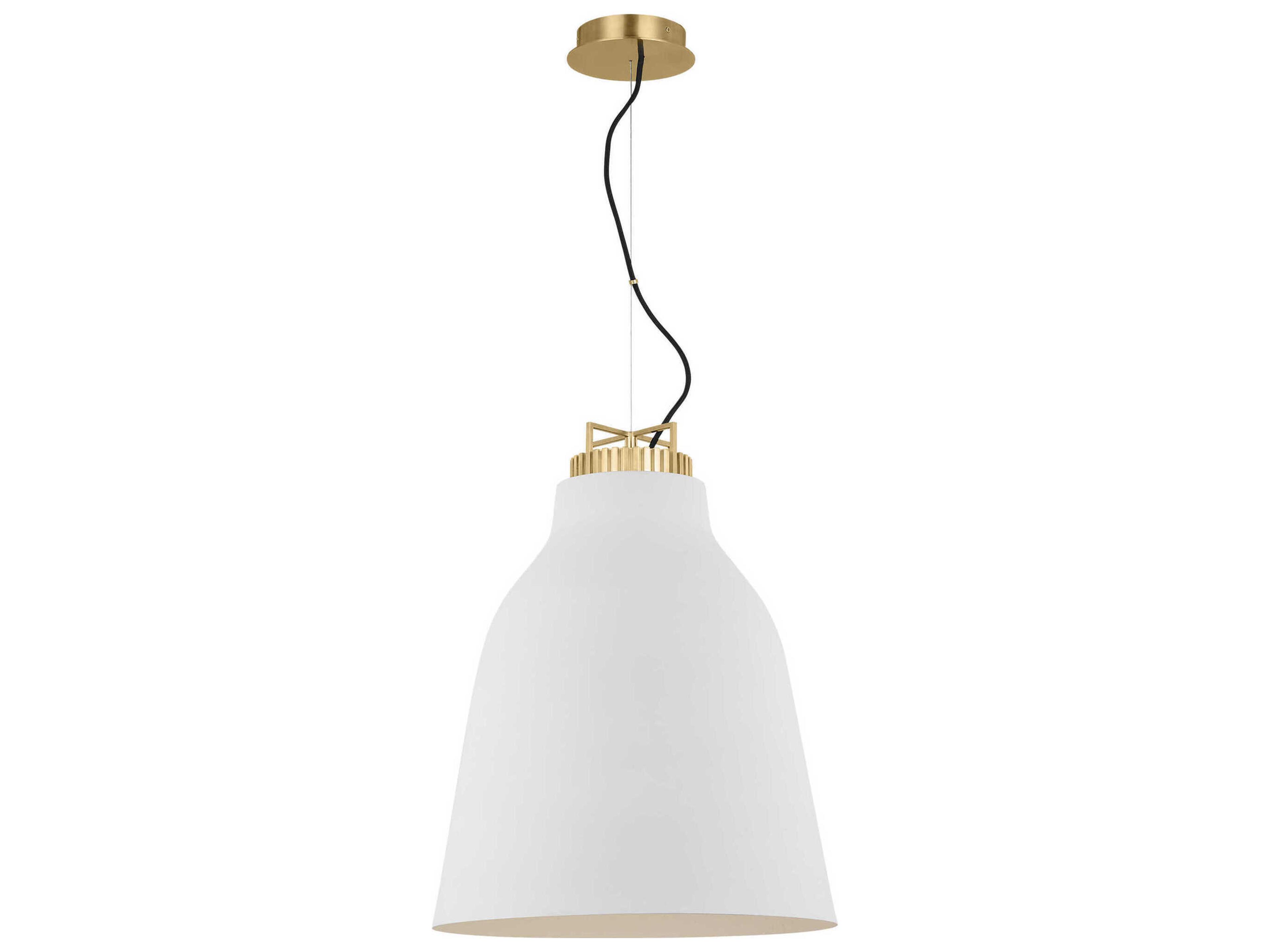 Visual Comfort Modern Forge 1-Light White Natural Brass Pendant