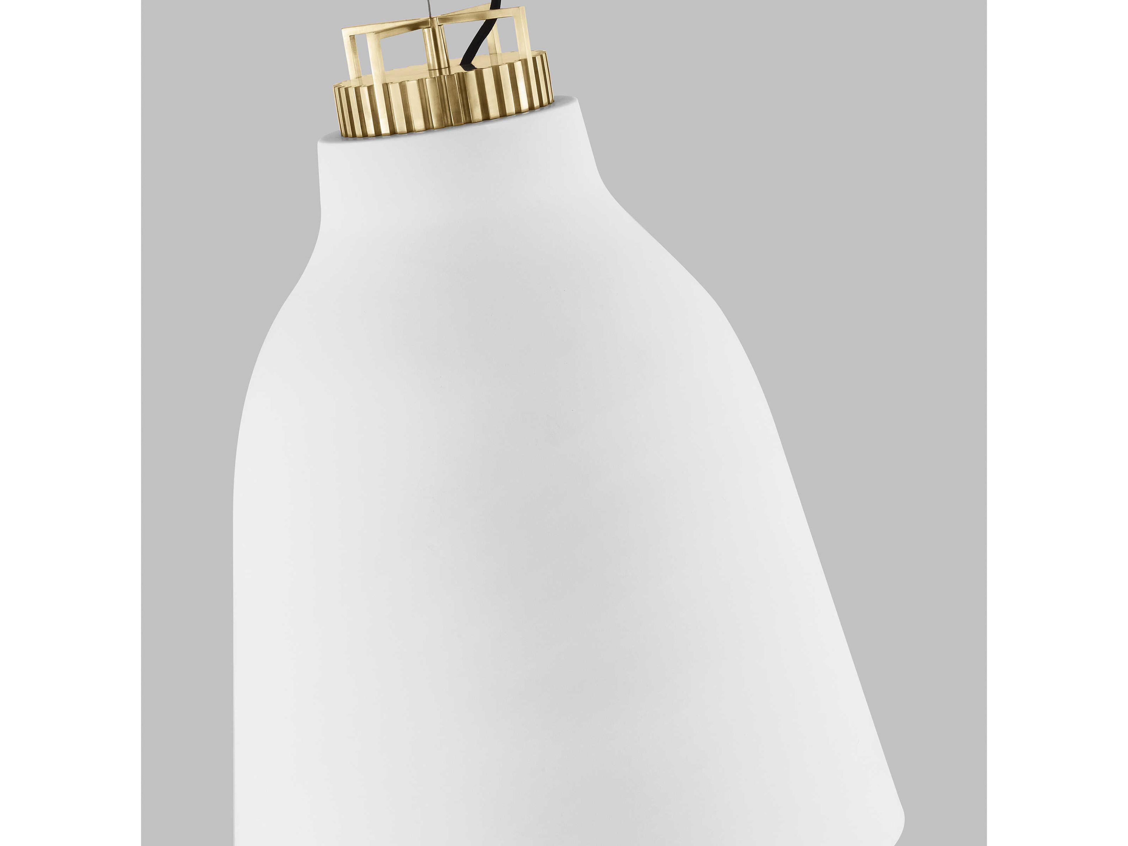 Visual Comfort Modern Forge 1-Light White Natural Brass Pendant