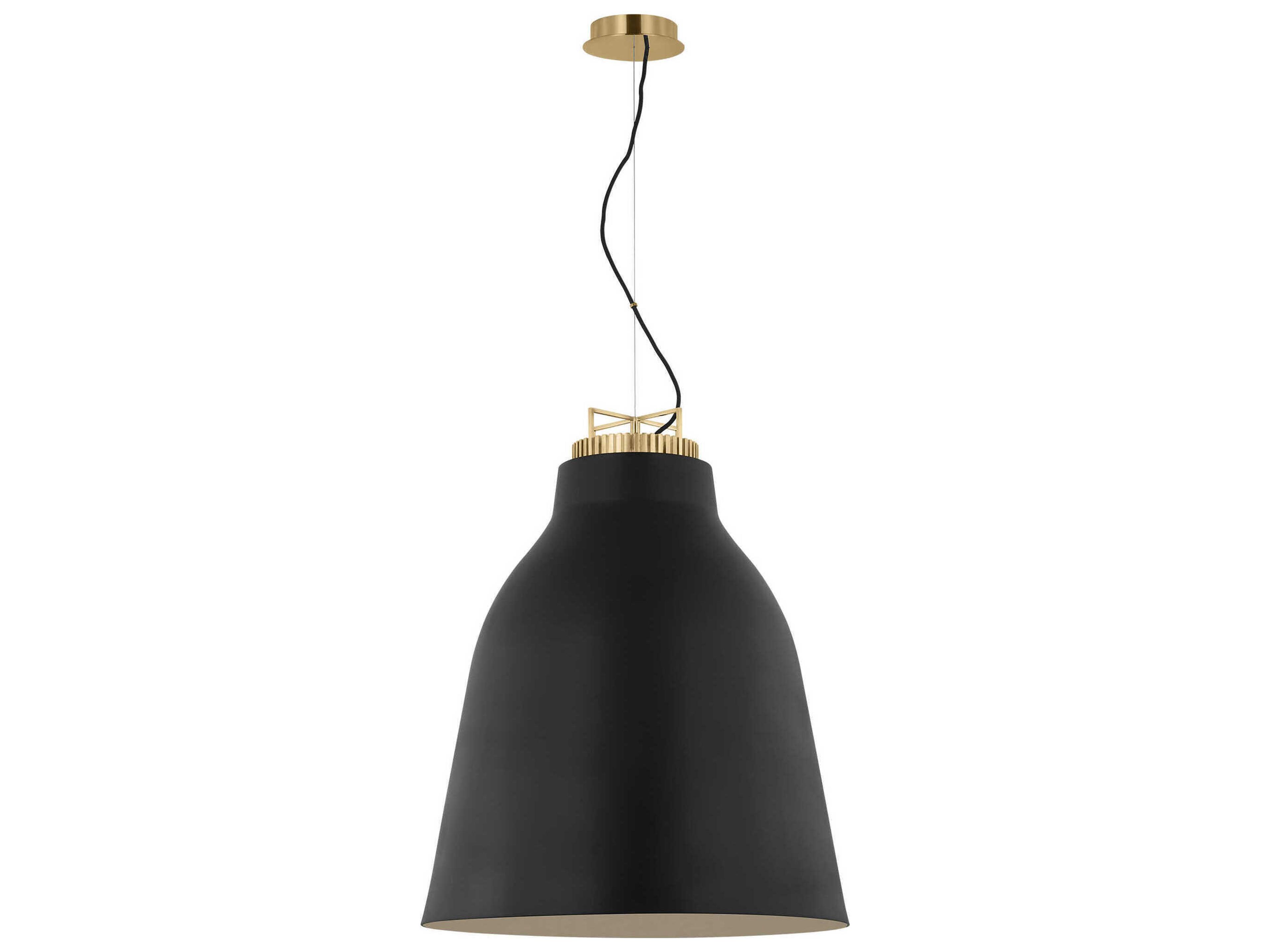 Visual Comfort Modern Forge 1-Light Black Natural Brass Pendant