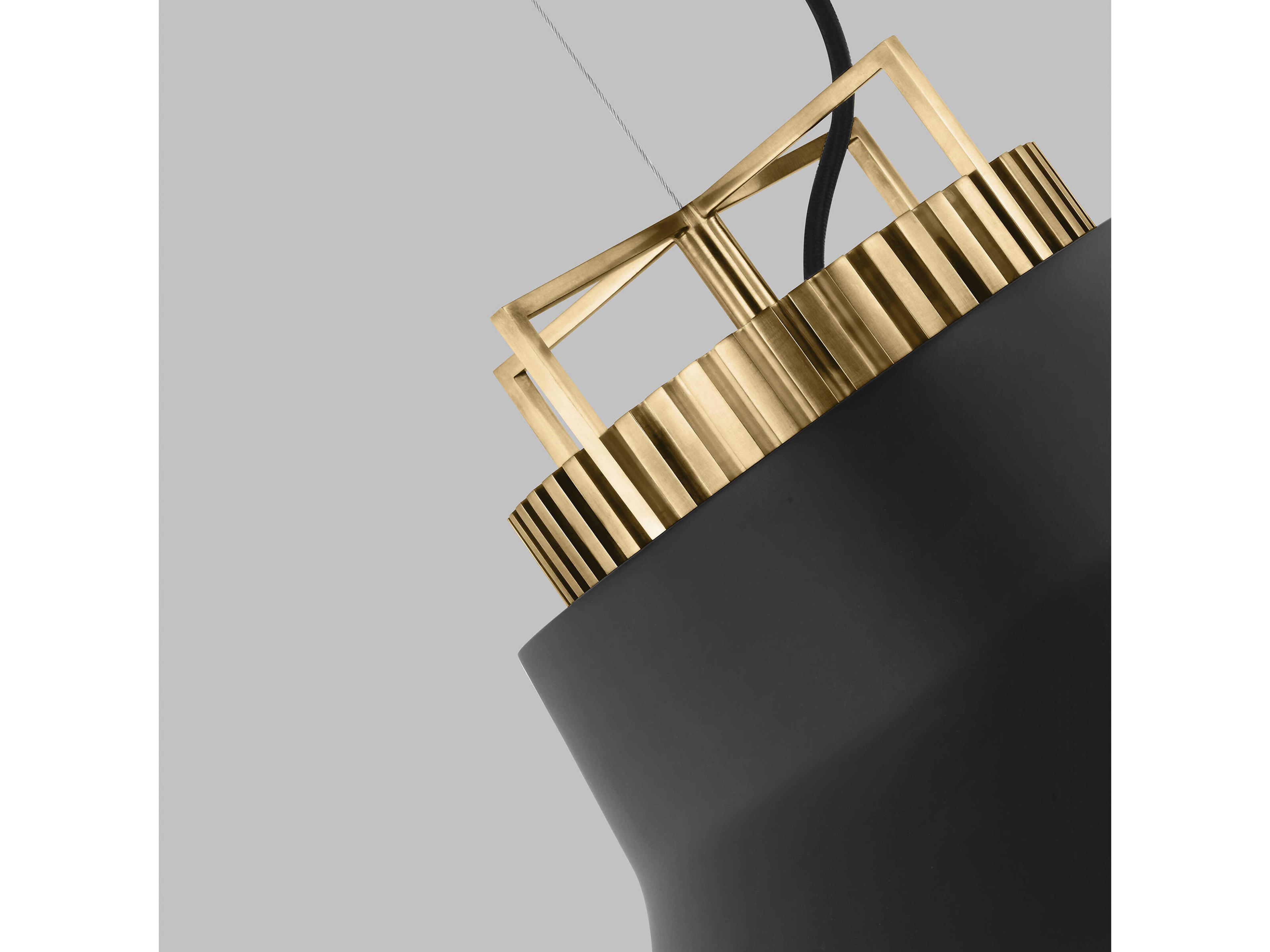 Visual Comfort Modern Forge 1-Light Black Natural Brass Pendant